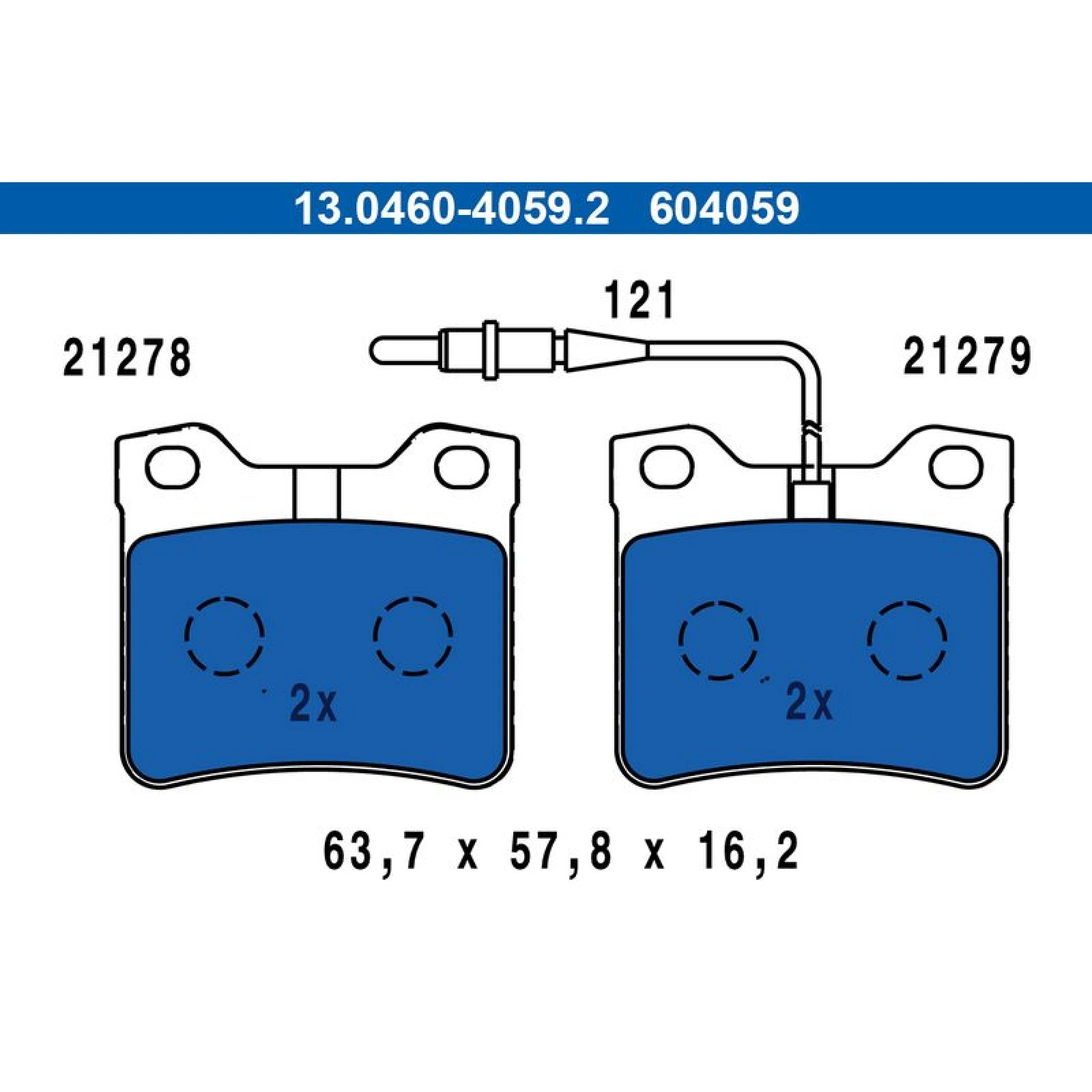Bremsbelagsatz Peugeot T. 406 1,6-3,0 95-04 13.0460-4059.2