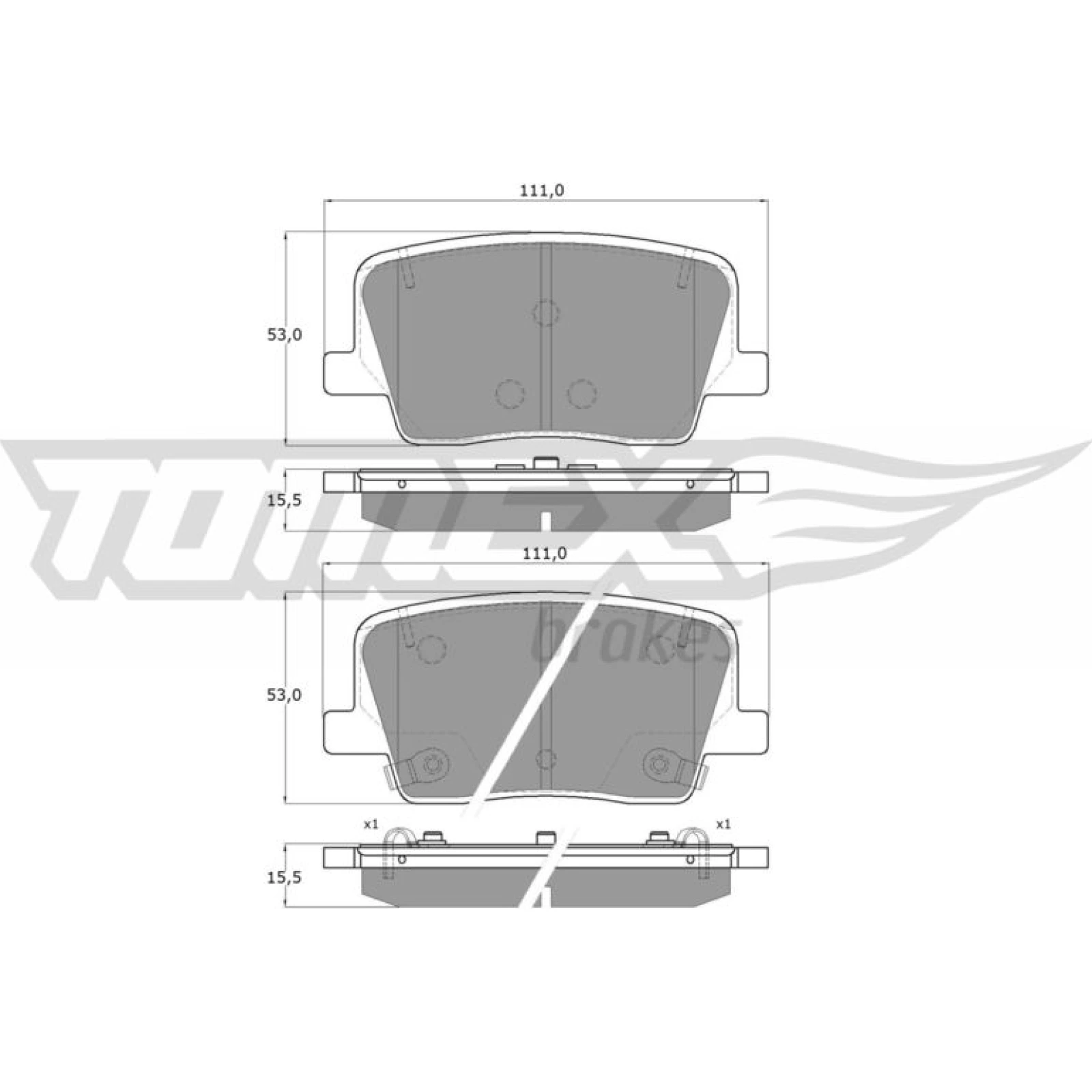 TOMEX brakes Bremsbelagsatz, Scheibenbremse TX 19-88