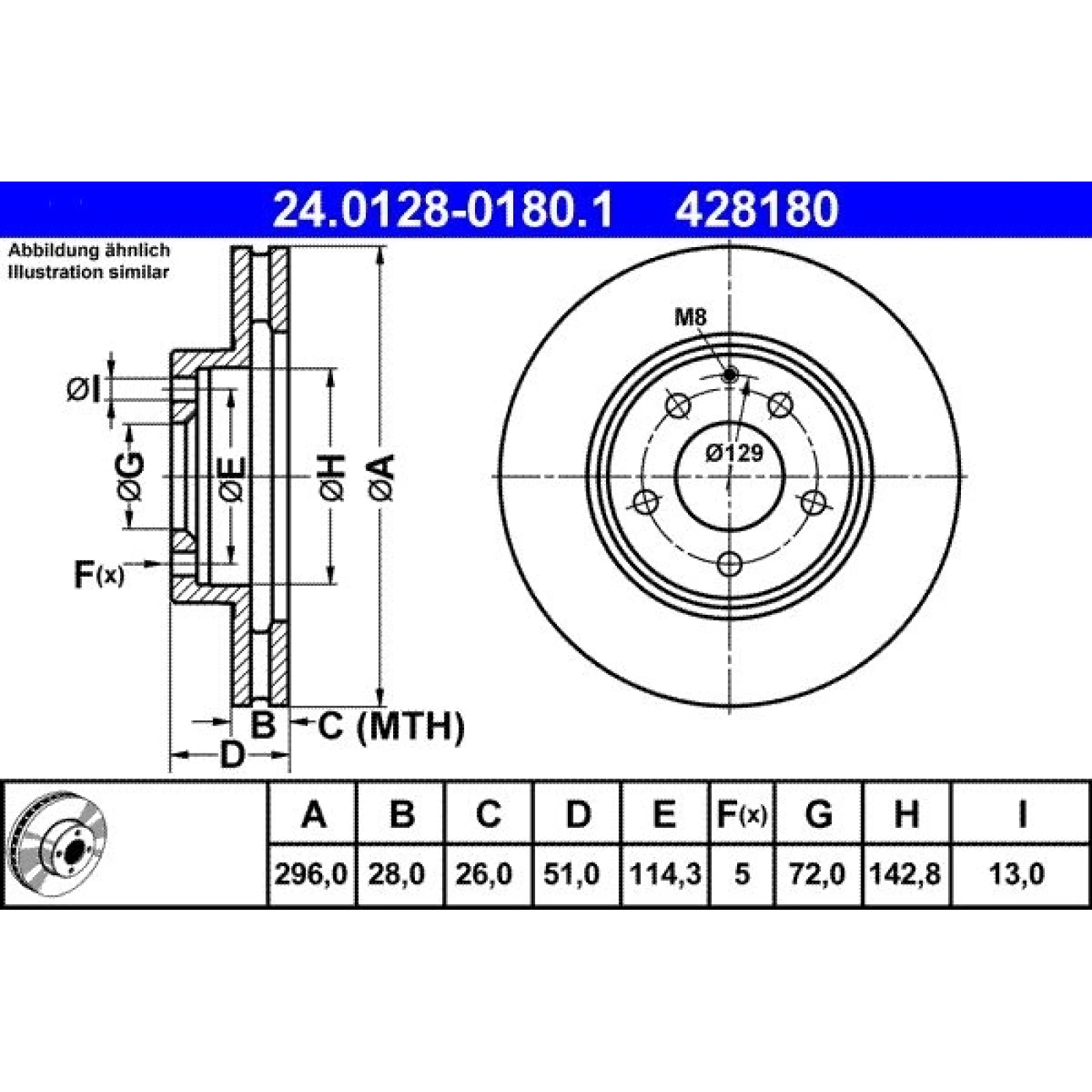 Bremsscheibe 24.0128-0180.1