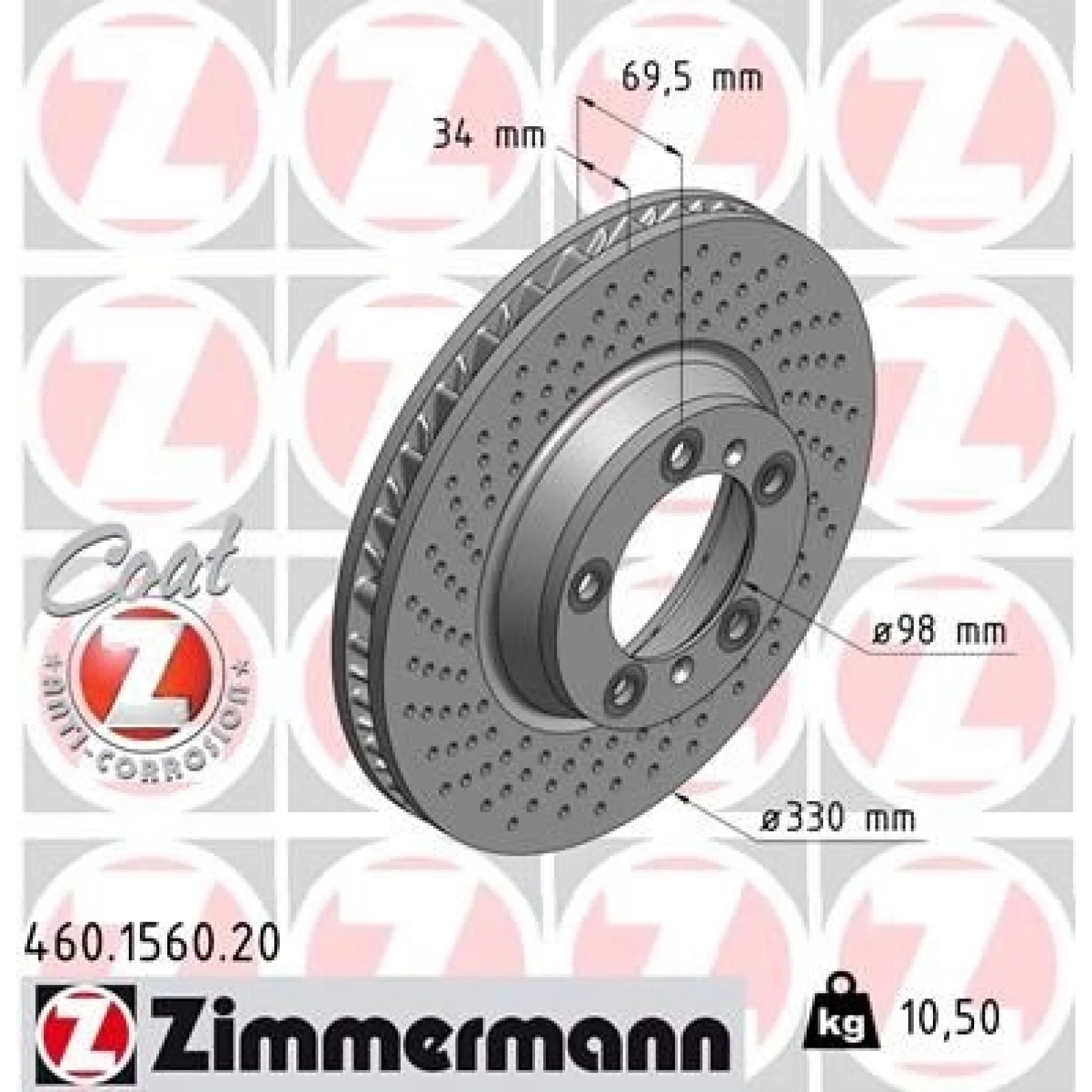 ZIMMERMANN Bremsscheibe 460.1560.20