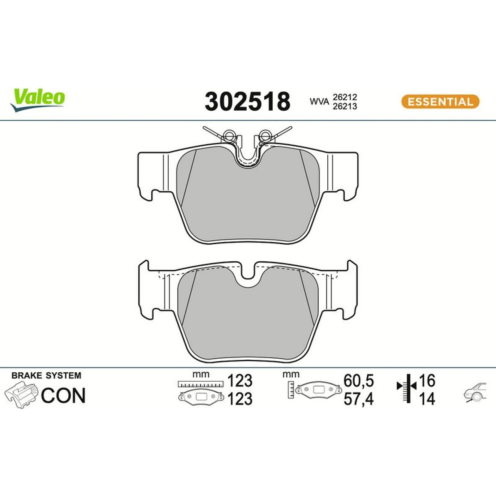 VALEO Bremsbeläge 302518