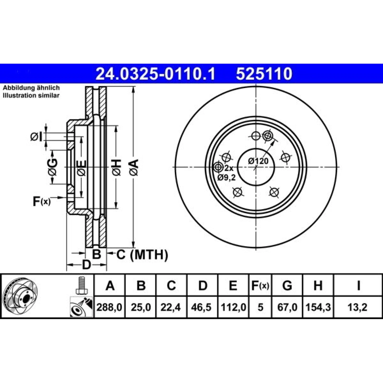Bremsscheibe Db P. W202/W210/Cl203 95-11 Power Disc 24.0325-0110.1