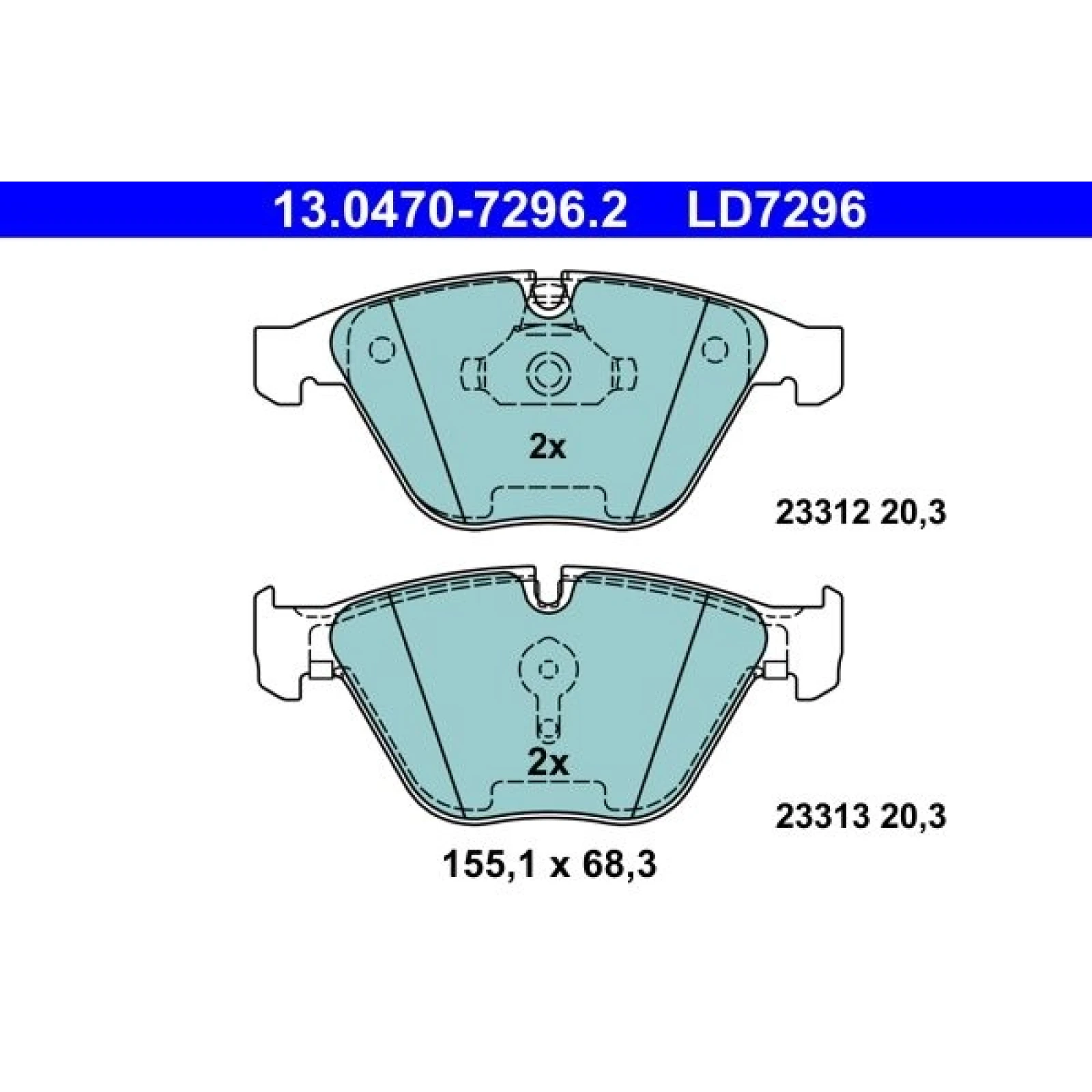 Bremsbelagsatz Bmw S. 5 2.0-4.0 04-10 Keramik 13.0470-7296.2