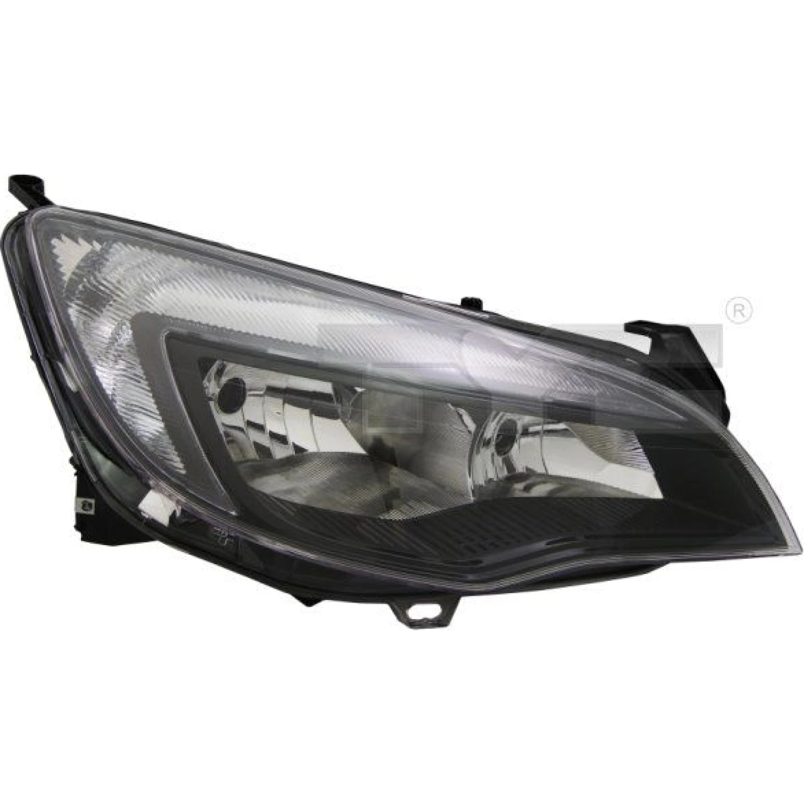 TYC Hauptscheinwerfer links H7/H7/W21/5W mit Stellmotor, elektrische Leuchtweitenregulierung, mit Tagfahrlicht, schwarz 20-12192-05-2 OE Nummer 