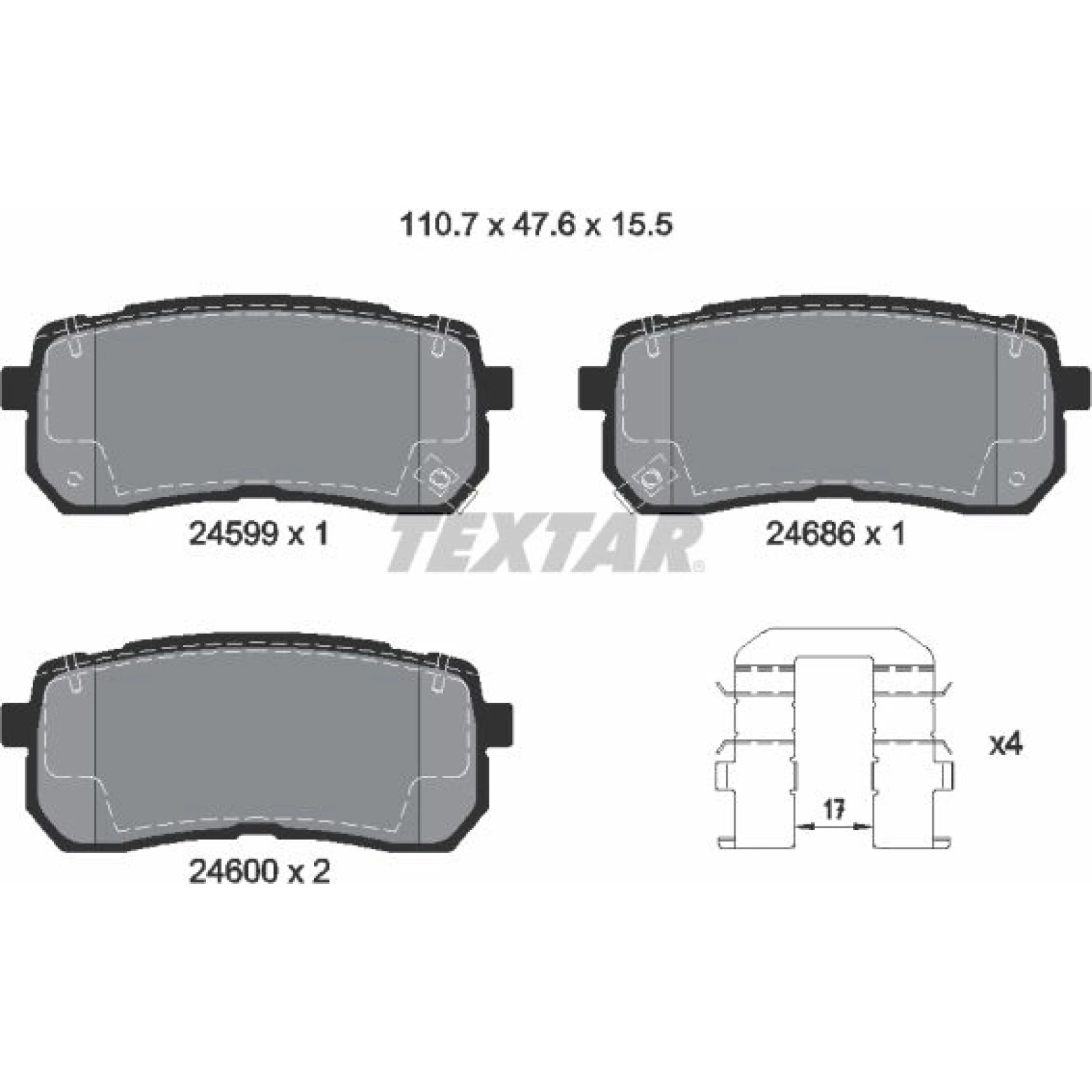 Bremsbelagsatz Kia T. Carnival 05-/Ix55 08-/H1 08 2459901