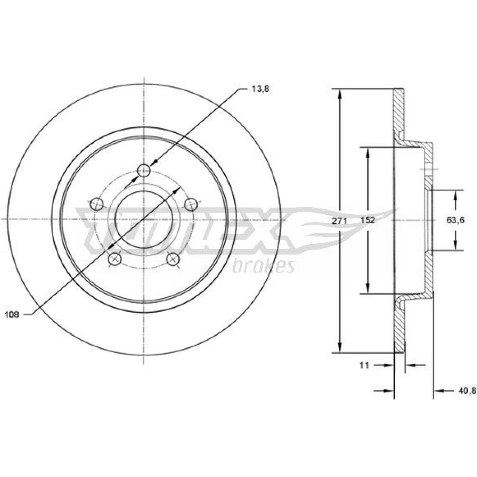 TOMEX brakes Bremsscheibe TX 72-98