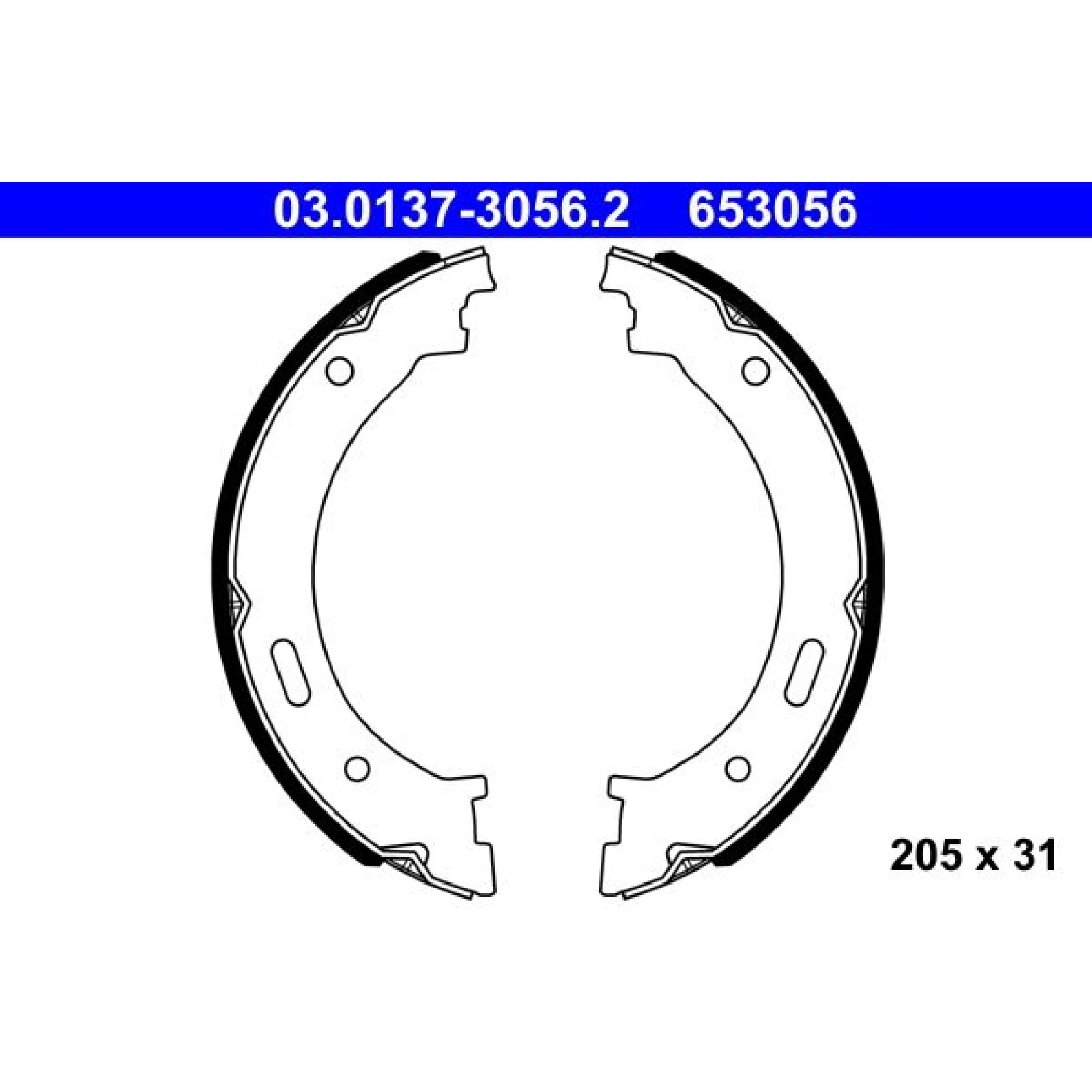 ATE Bremsbackensatz, Feststellbremse 03.0137-3056.2
