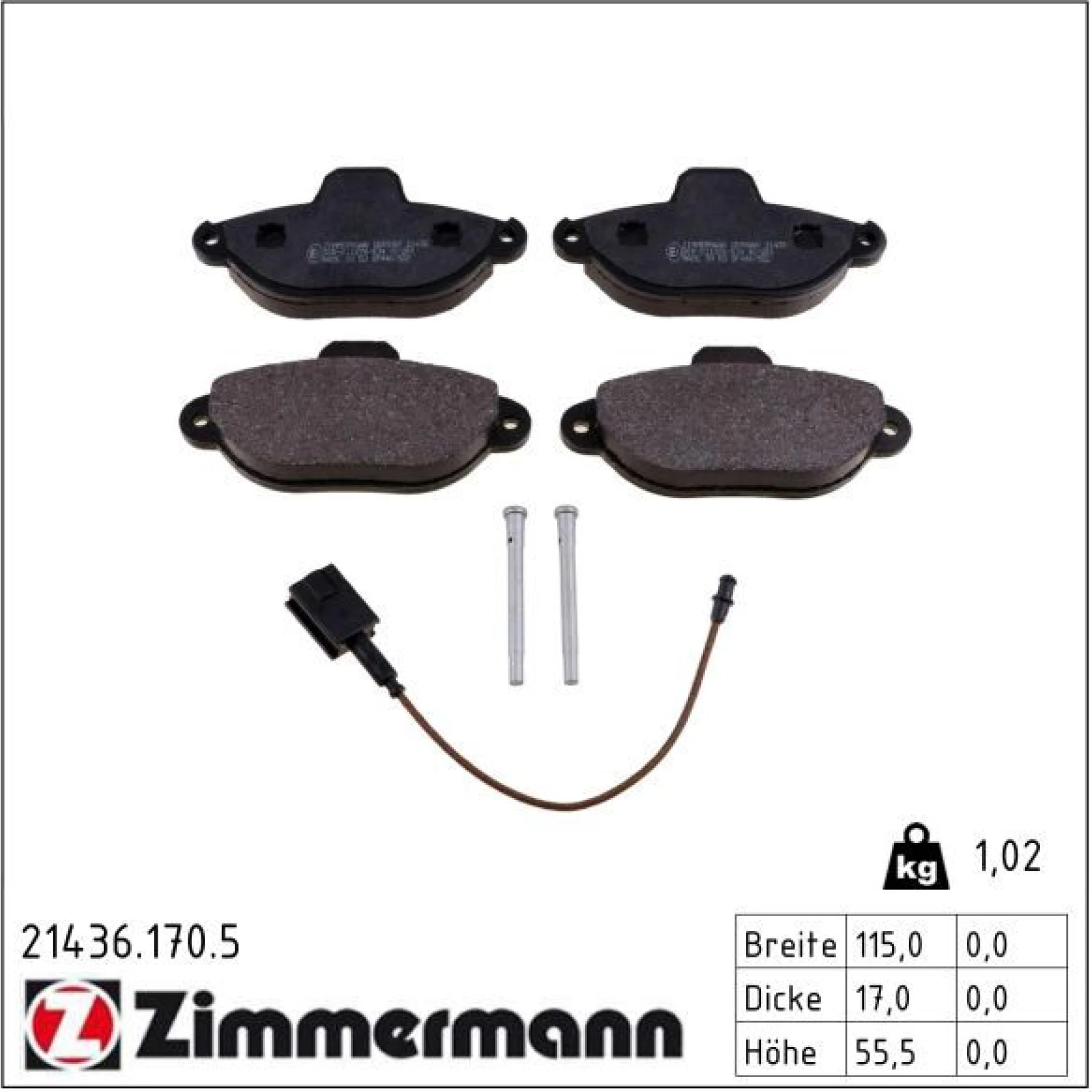 ZIMMERMANN Bremsbeläge 21436.170.5
