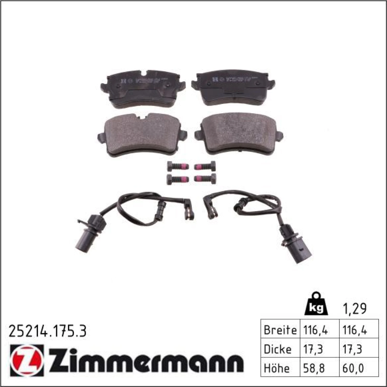 ZIMMERMANN Bremsbeläge 25214.175.3