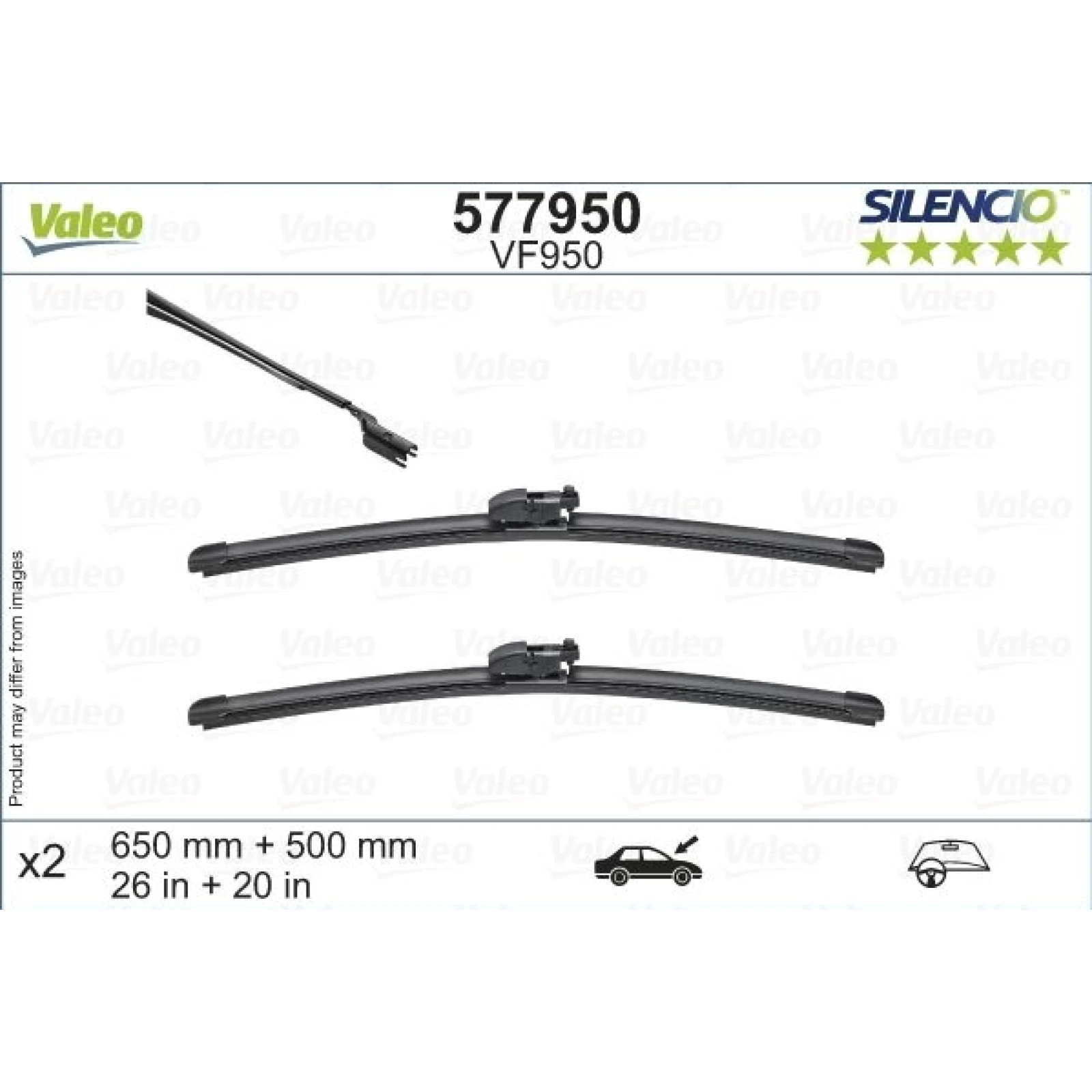 Valeo Scheibenwischer 577950 - Silencio Flat Blade Set