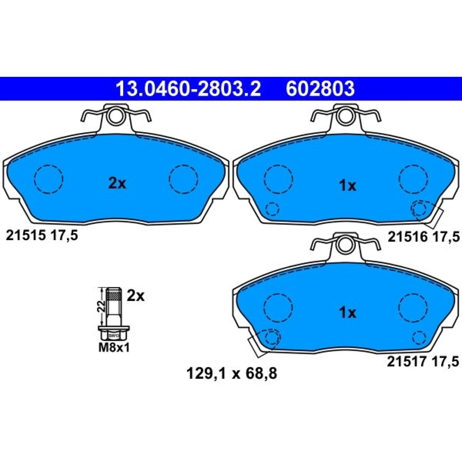 Bremsbelagsatz Honda P. Civic/Concerto 89-05 13.0460-2803.2
