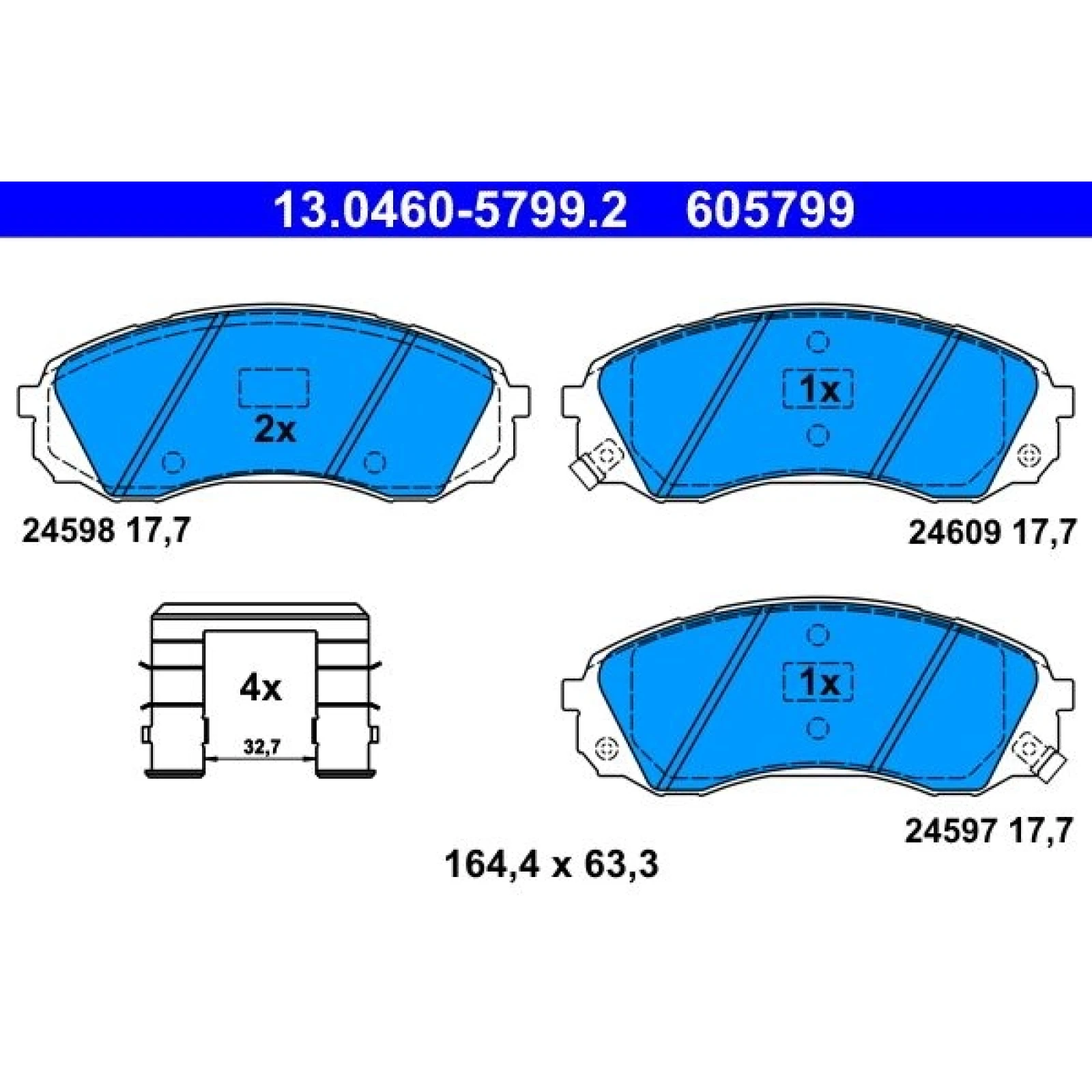 Bremsbelagsatz Kia P. Carnival 2.2-2.9 Crdi 06 13.0460-5799.2