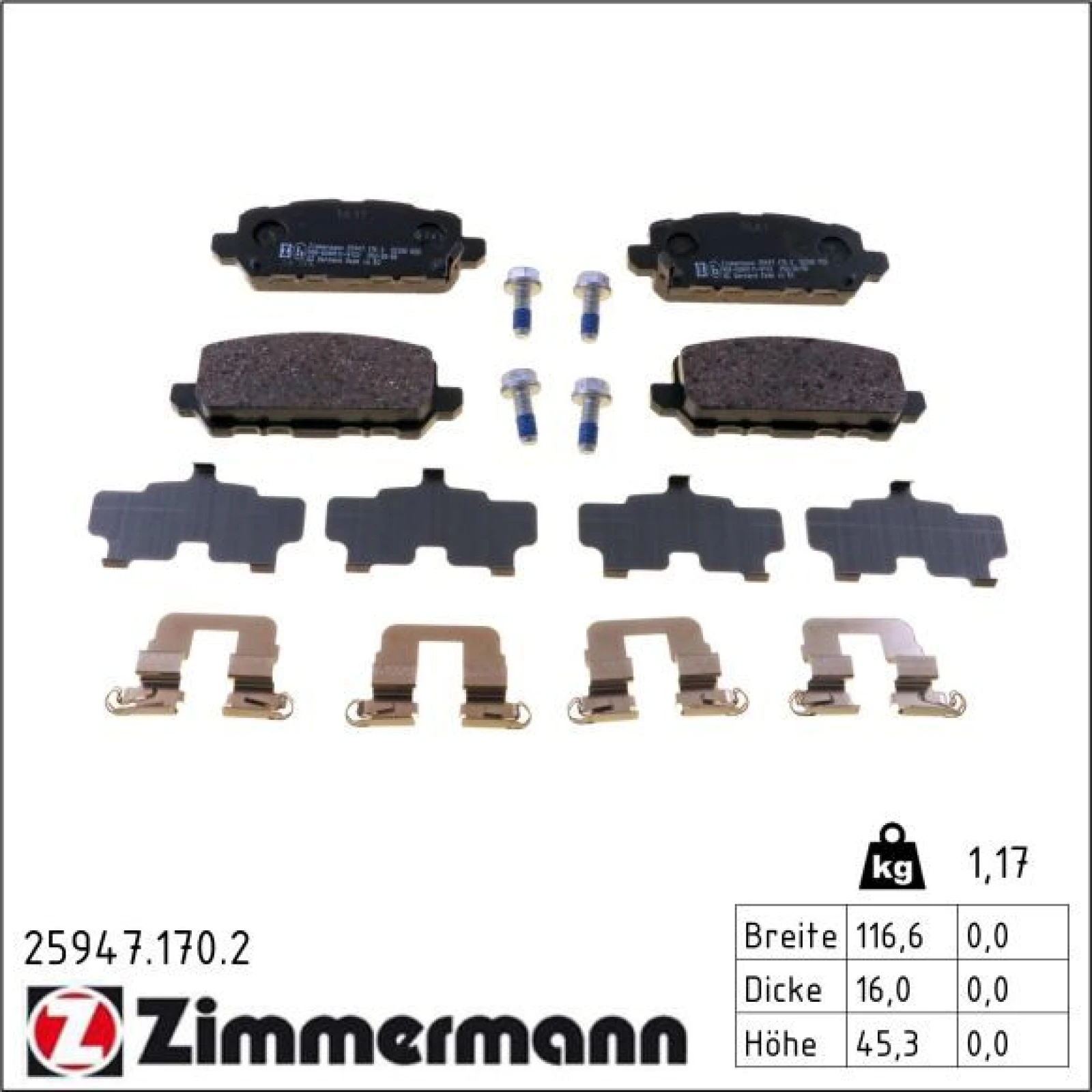 ZIMMERMANN Bremsbeläge 25947.170.2