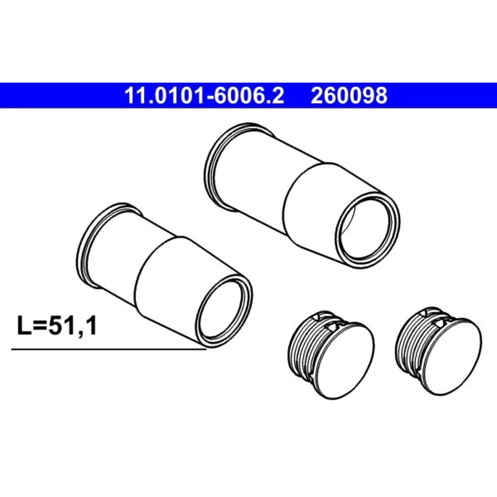 Führungshülsensatz, Bremssattel 11.0101-6006.2