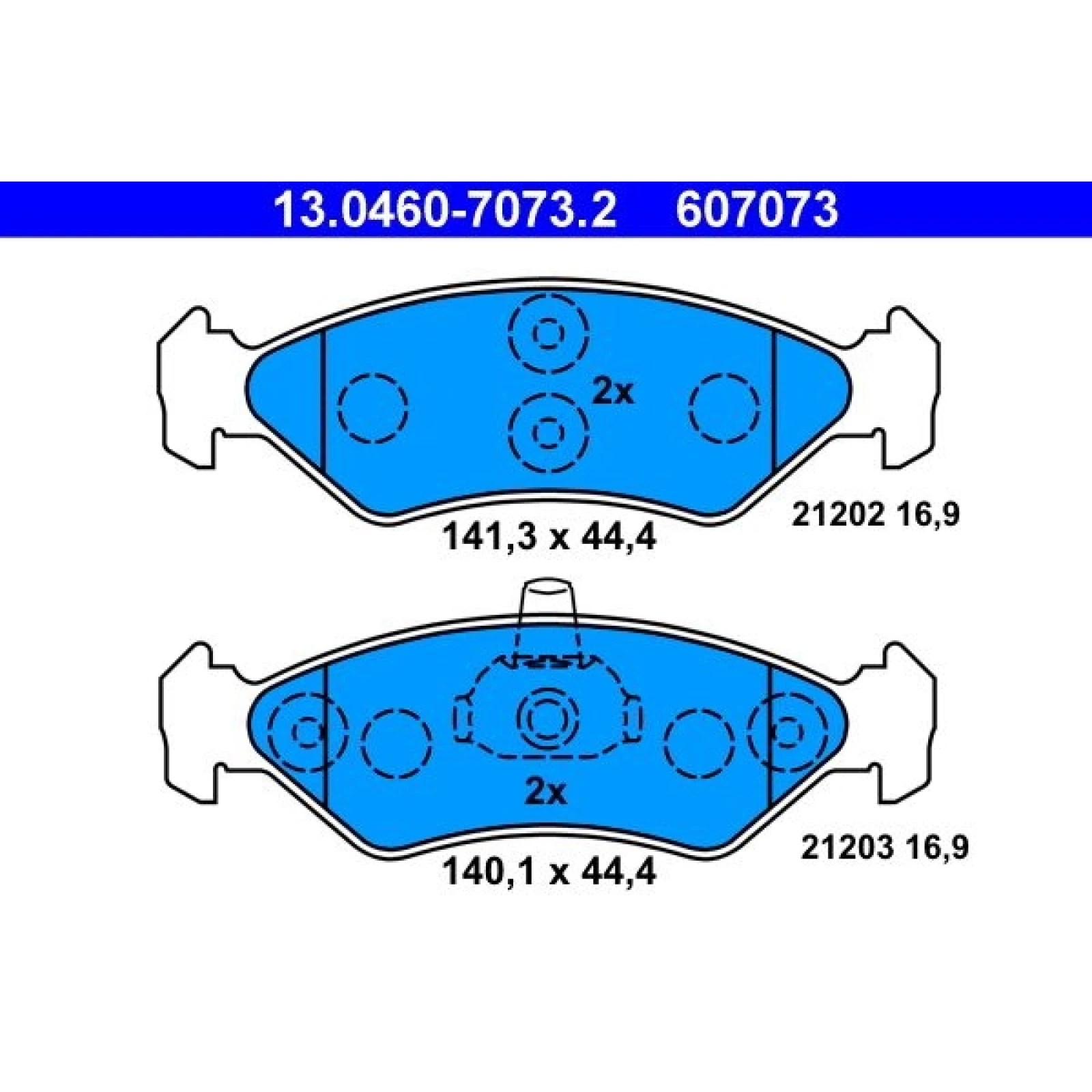 Bremsbelagsatz Ford P. Fiesta/Ka 1.0-1.6/1.8D 89-08 13.0460-7073.2