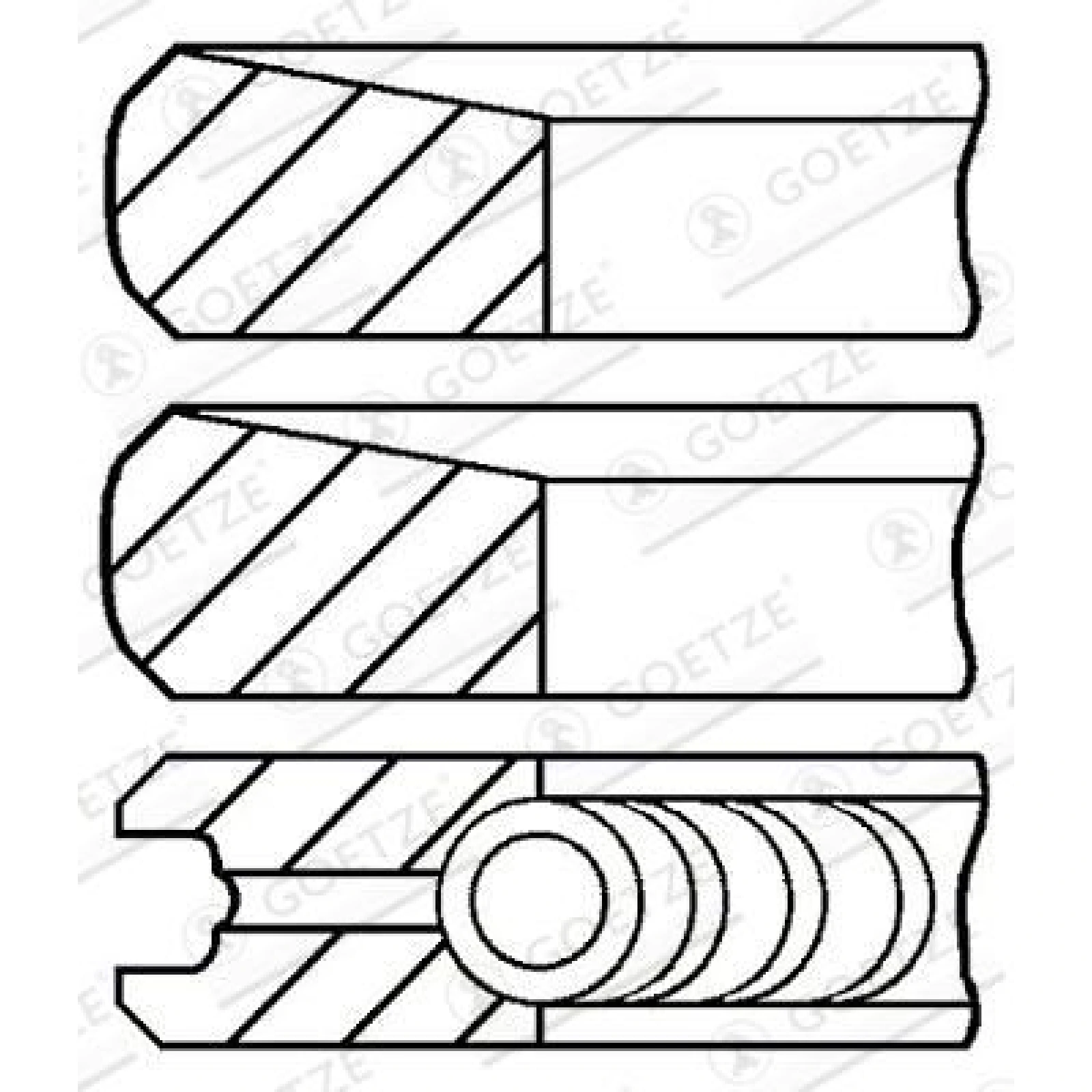 GOETZE ENGINE Kolbenringsatz 08-443500-00
