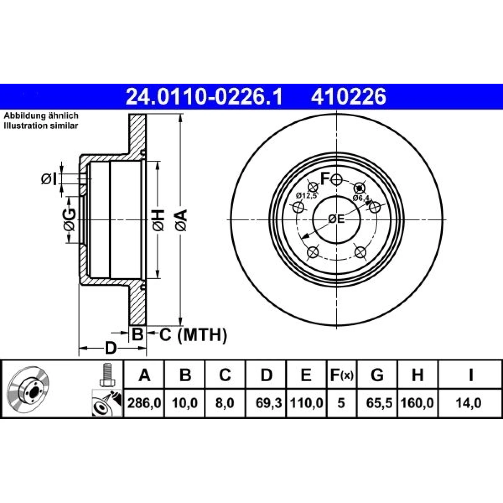 Bremsscheibe Opel T. Vectra 1.6-2.6 95-03 24.0110-0226.1