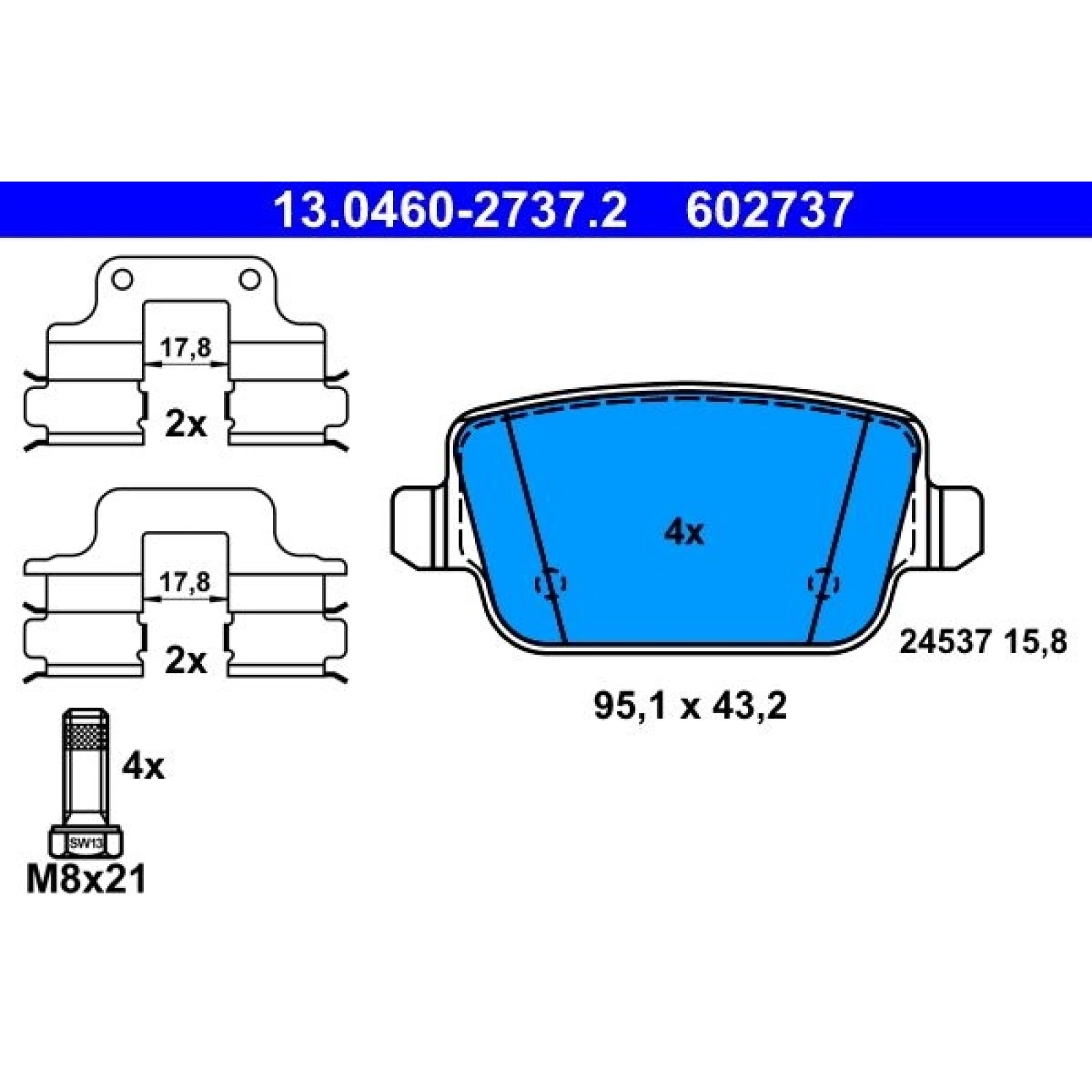 Bremsbelagsatz Volvo T. S80/V70/Xc70 06 13.0460-2737.2