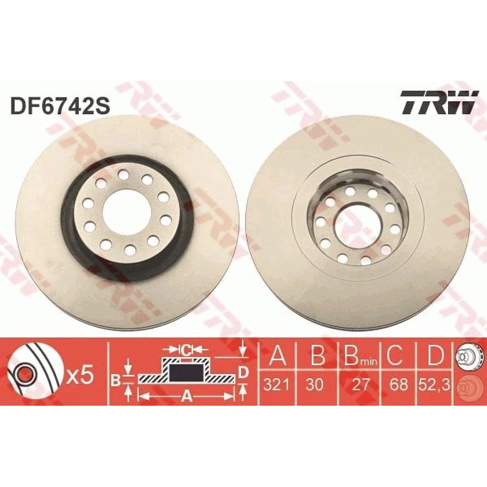 TRW Bremsscheibe DF6742S