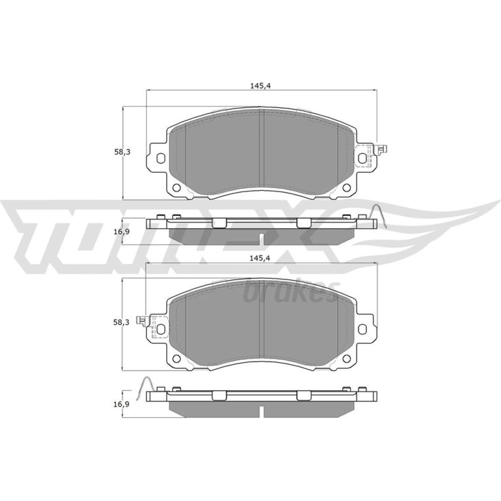 TOMEX brakes Bremsbelagsatz, Scheibenbremse TX 16-12
