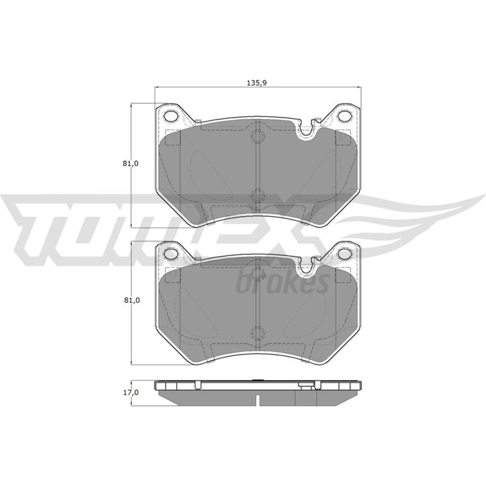 TOMEX brakes Bremsbelagsatz, Scheibenbremse TX 19-43