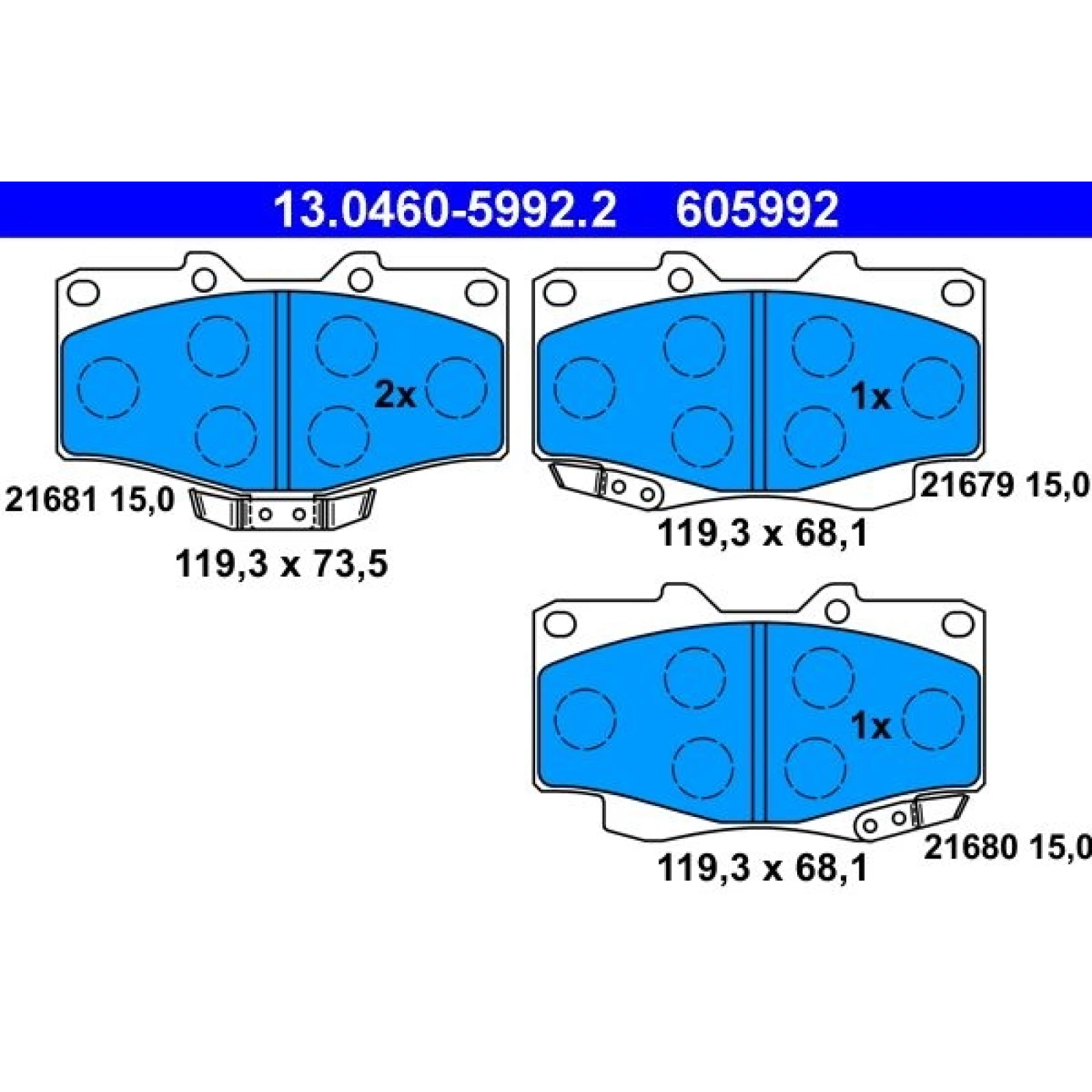 Bremsbelagsatz Toyota P. Hilux/Land Cruiser 2.4-4.2 D 90-05 13.0460-5992.2