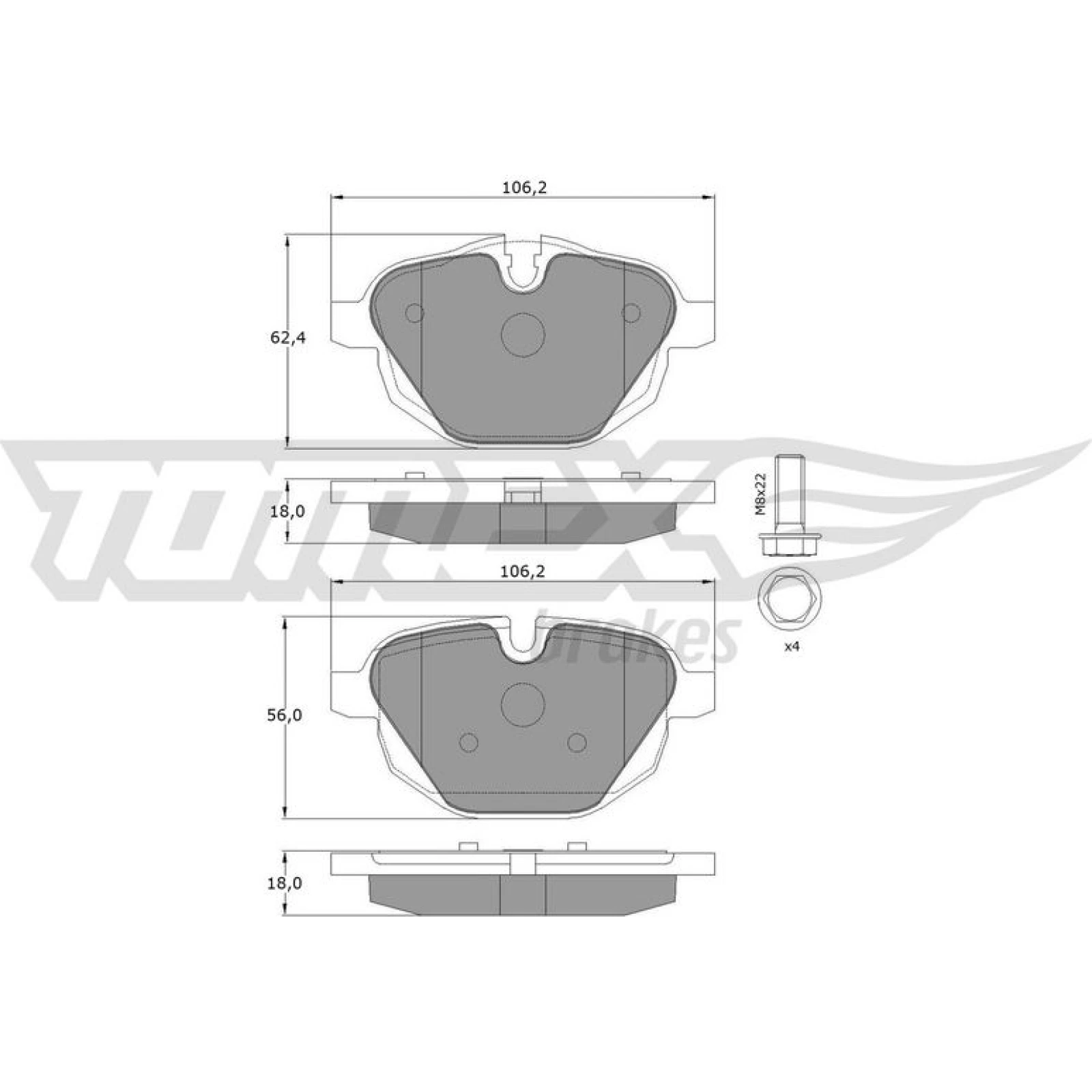 TOMEX brakes Bremsbelagsatz, Scheibenbremse TX 17-34