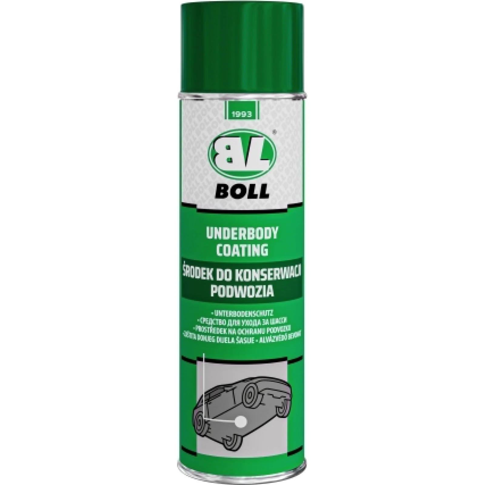 BOLL 001008 Unterbodenschutz Spray schwarz 500 ml – Bitumen-Kautschuk Steinschlag- & Korrosionsschutz