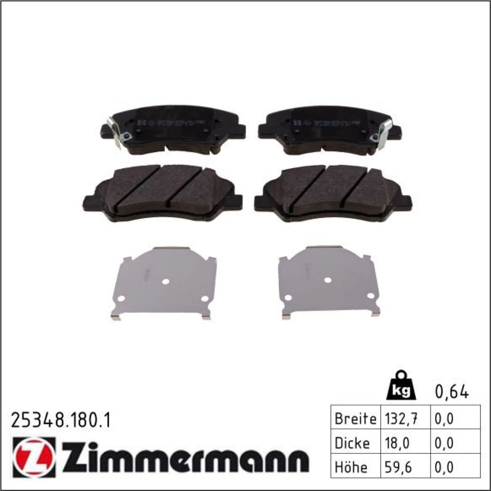ZIMMERMANN Bremsbeläge 25348.180.1