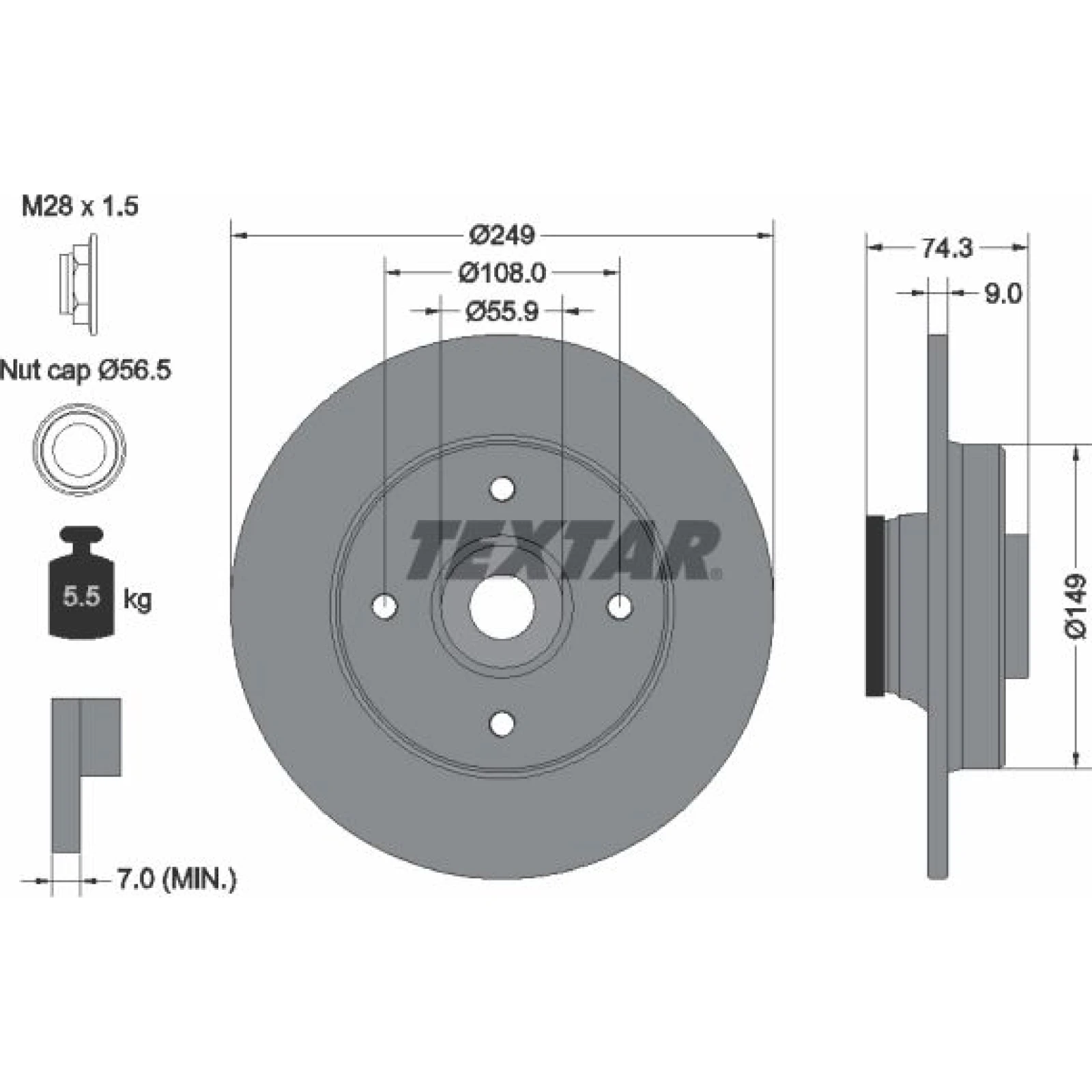 Bremsscheibe Peugeot T. 308 1.4-2.0Hdi 07- Mit Abs-Lager 92194103
