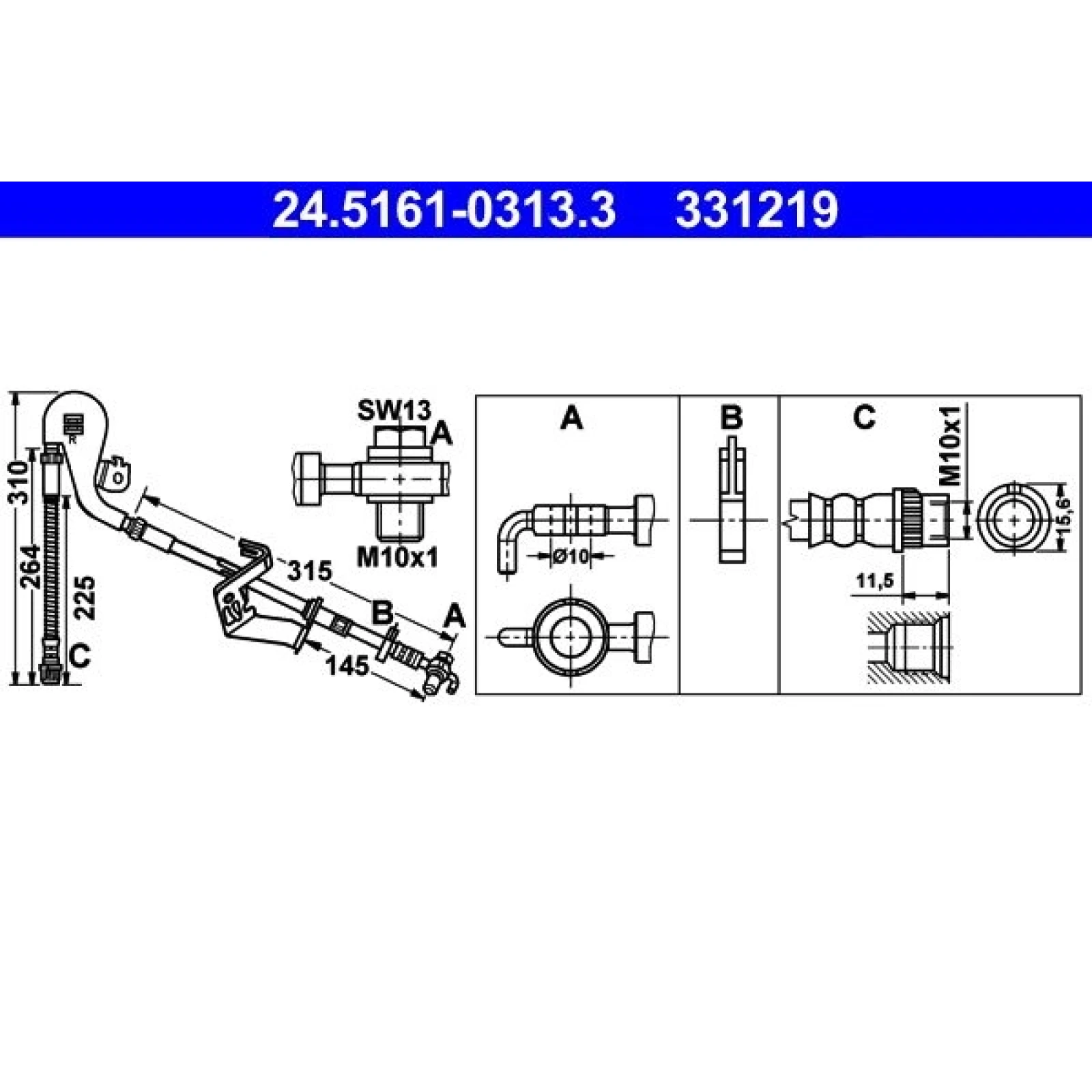 ATE Bremsschlauch 24.5161-0313.3