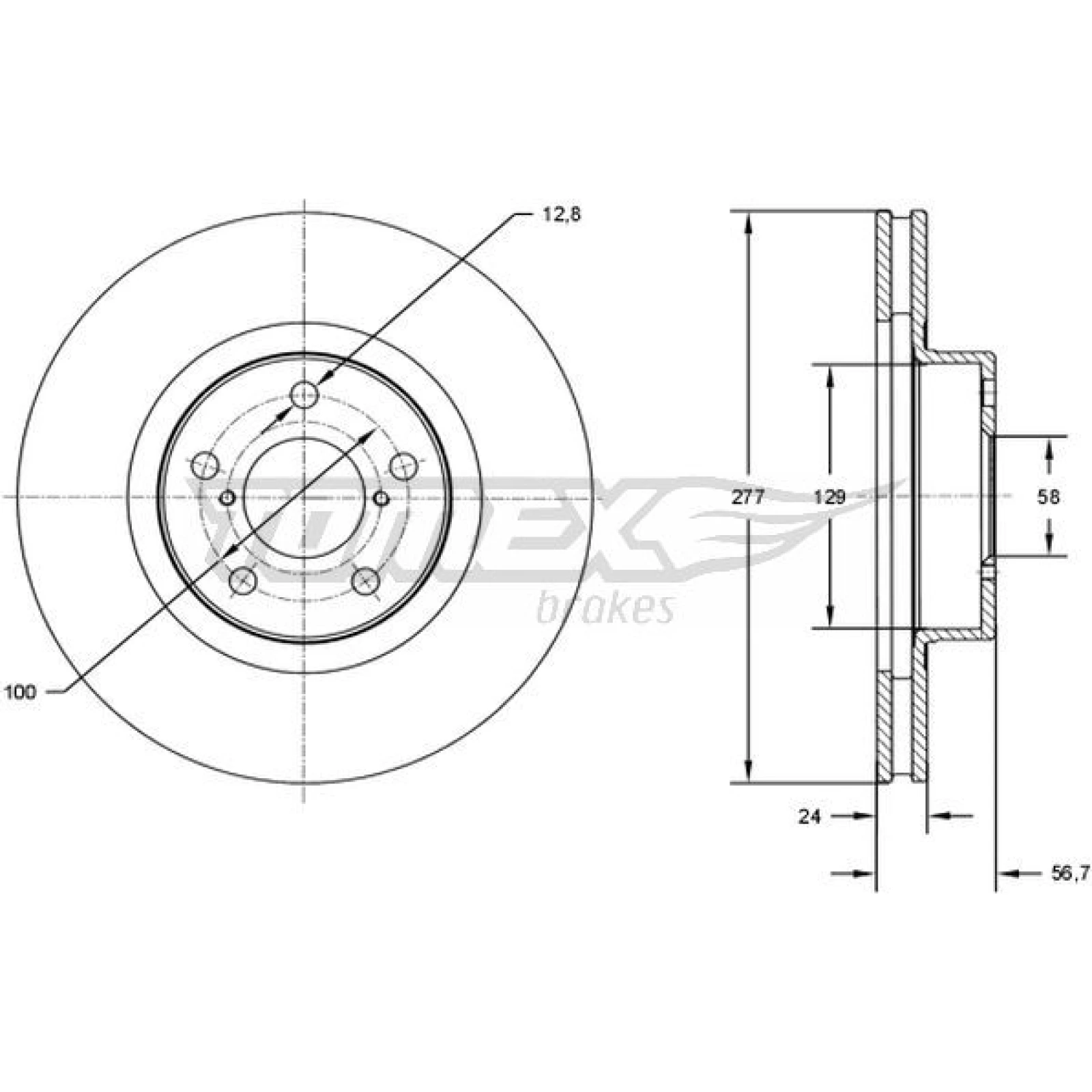 TOMEX brakes Bremsscheibe TX 71-51