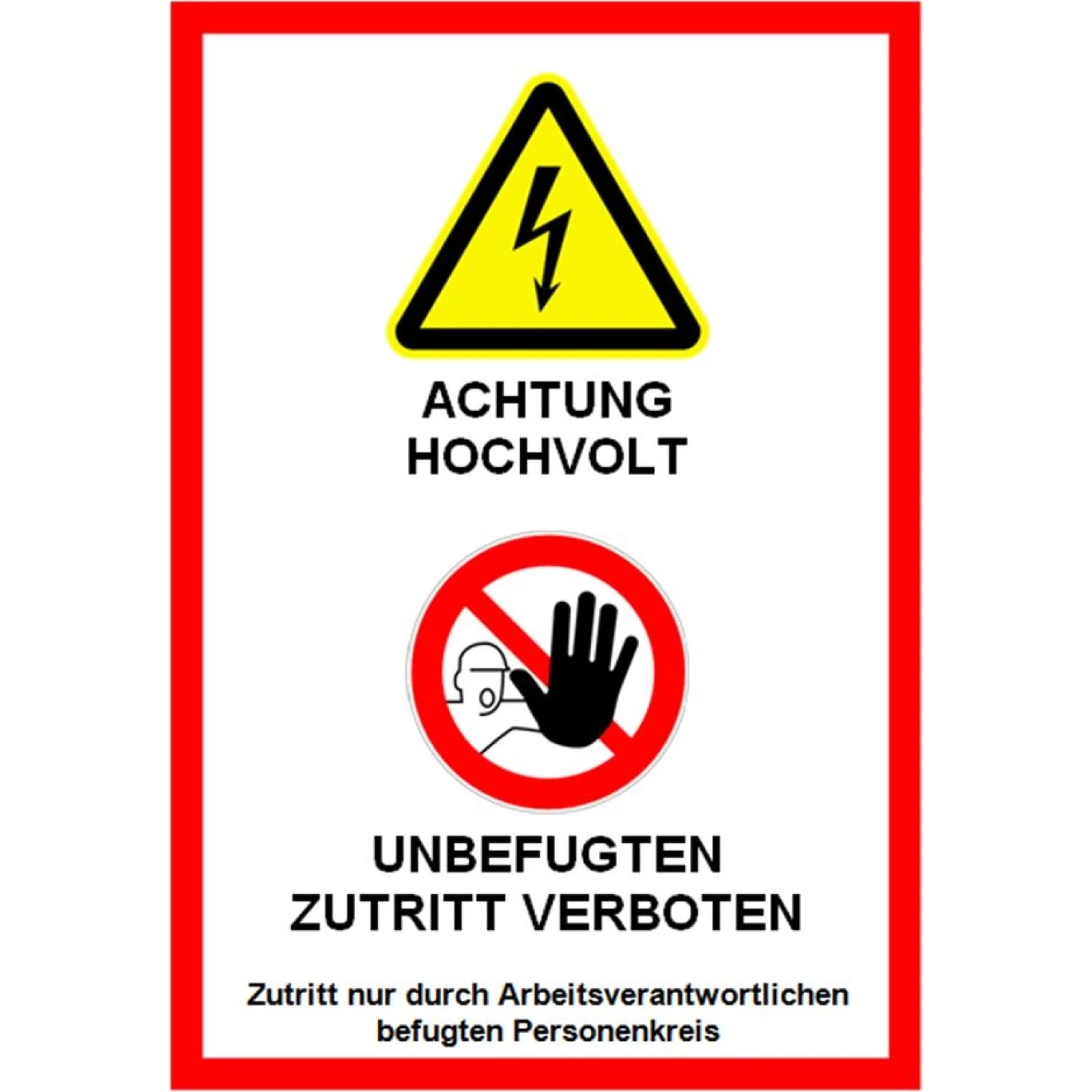 Warntafel Achtung Hochvolt 24020
