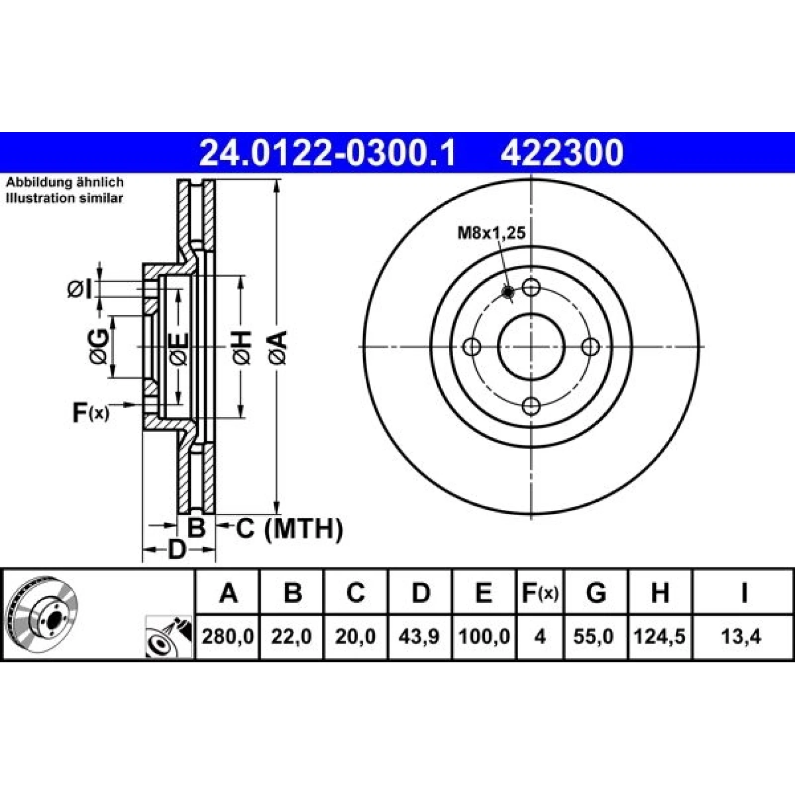 Bremsscheibe 24.0122-0300.1