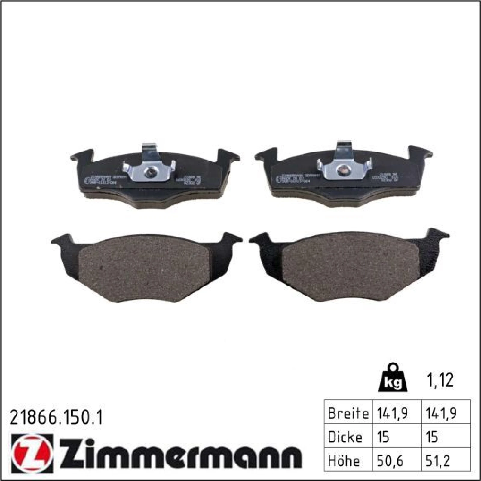 ZIMMERMANN Bremsbeläge 21866.150.1