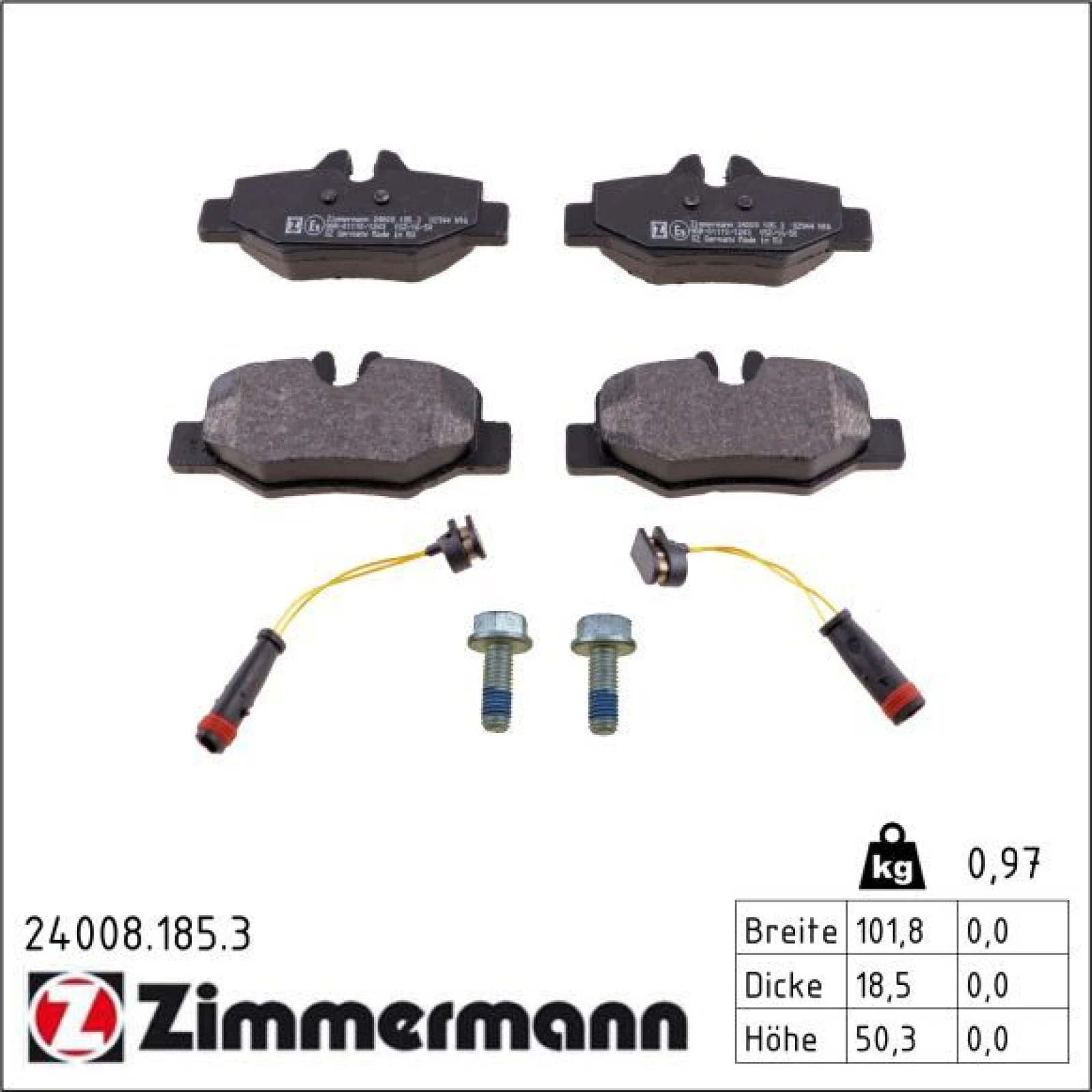 ZIMMERMANN Bremsbeläge 24008.185.3