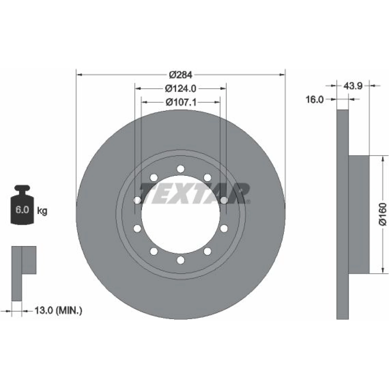 Textar Bremsscheibe Ford T. Transit 2.3 16V Rwd 06-14 93242500