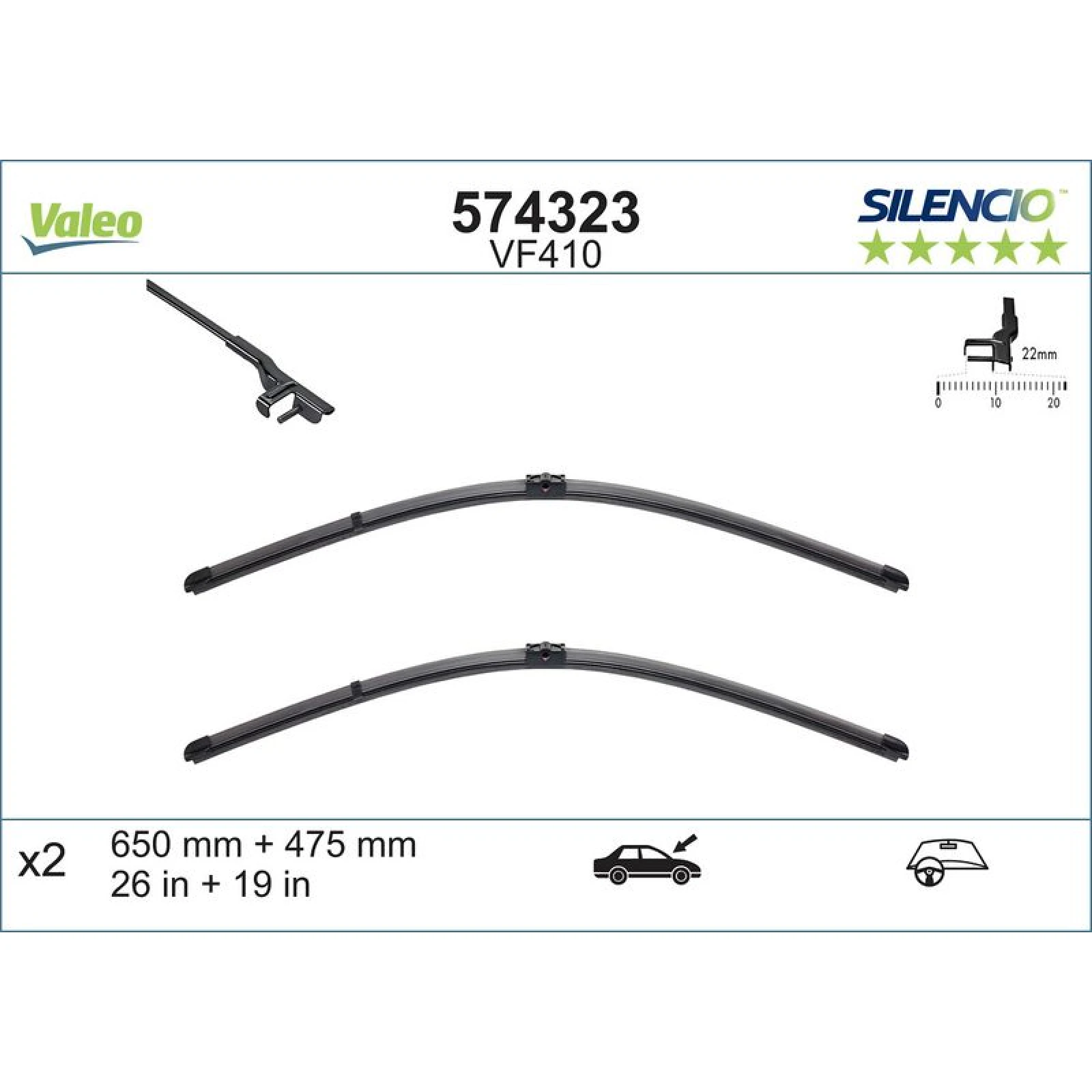 VM410 VALEO Silencio X.TRM Wischer 574323