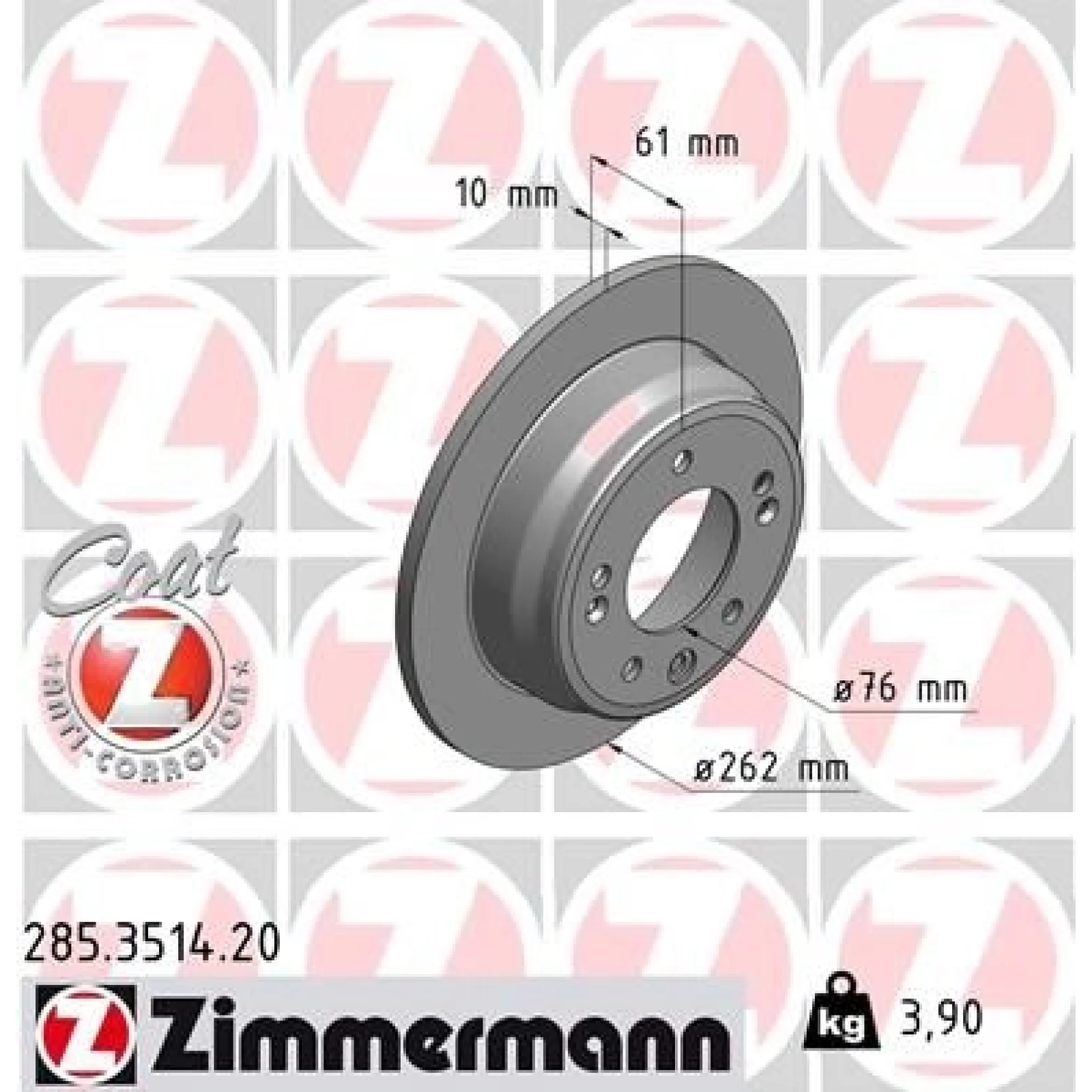 ZIMMERMANN Bremsscheibe 285.3514.20