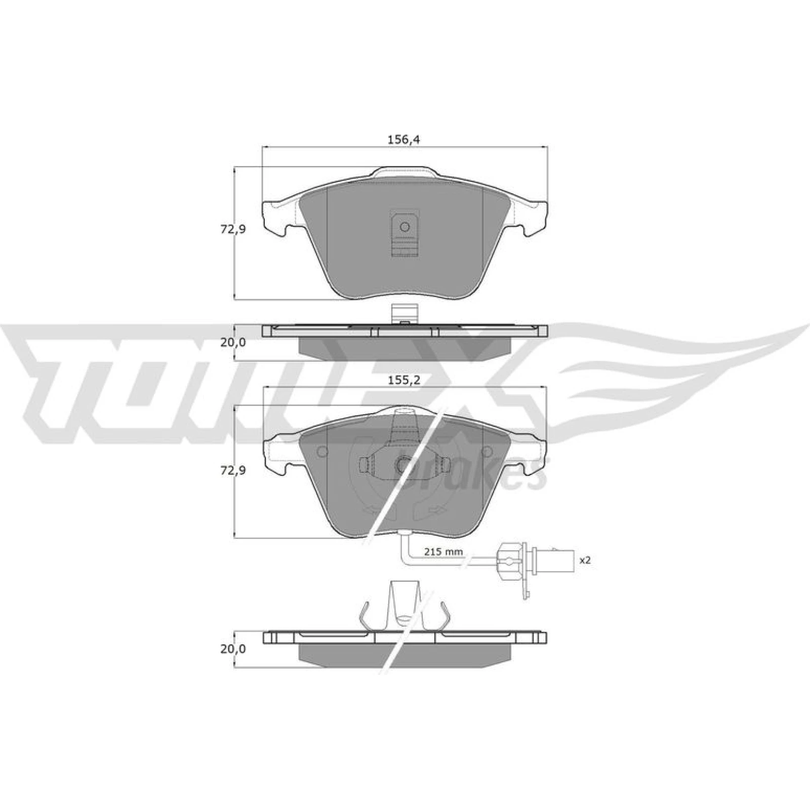 TOMEX brakes Bremsbelagsatz, Scheibenbremse TX 13-14