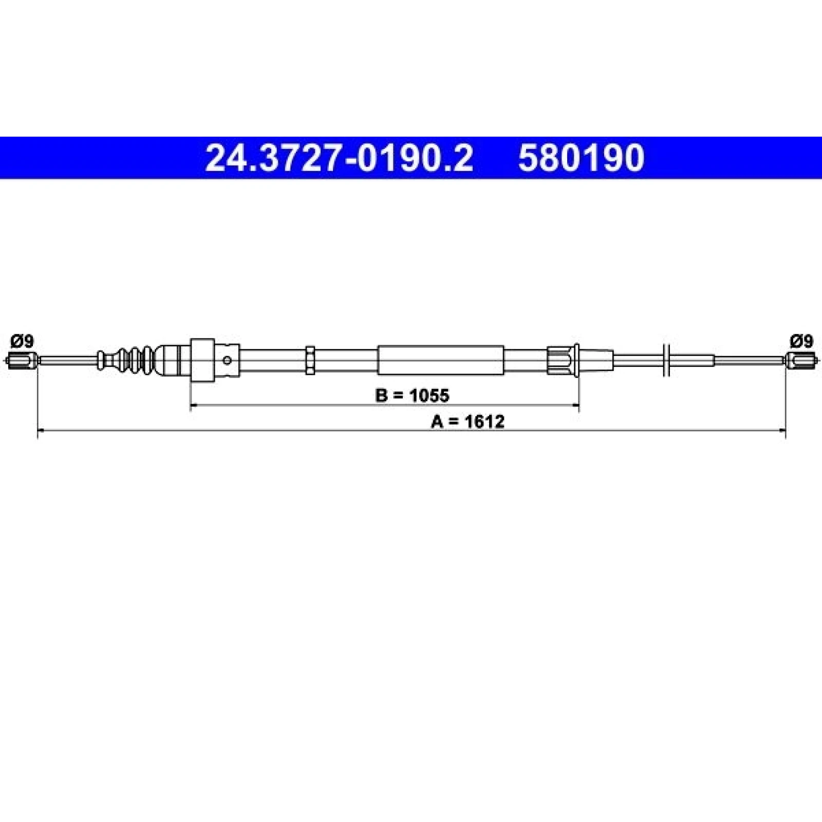 ATE Handbremsseil Seilzug Festellbremse 24.3727-0190.2