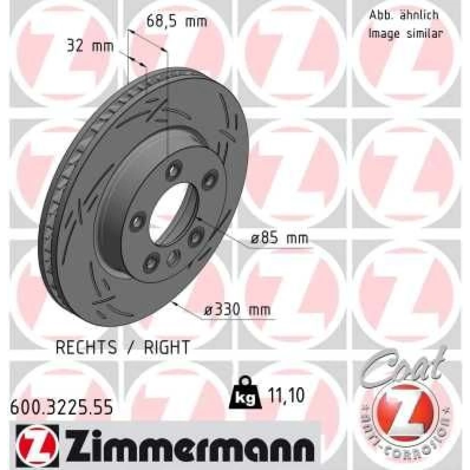 ZIMMERMANN Bremsscheibe 600.3225.55