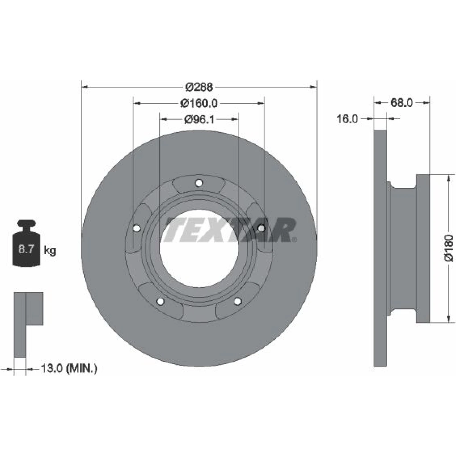 Bremsscheibe Tord T. Transit 14-/Custom 12 93260703