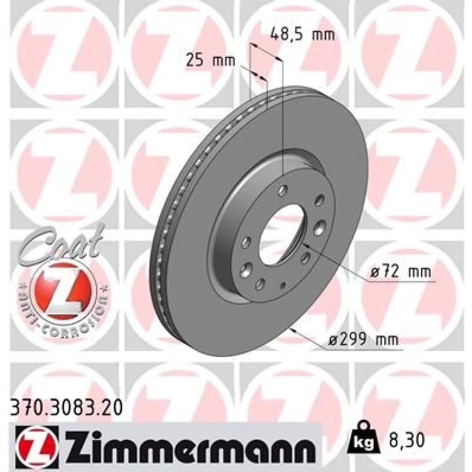 ZIMMERMANN Bremsscheibe 370.3083.20