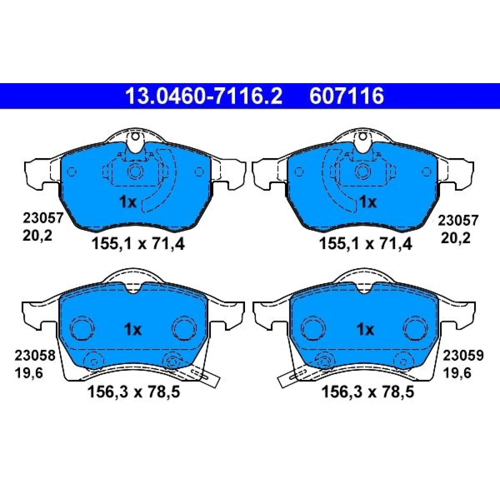 Bremsbelagsatz Opel P. Astra G/Zafira 1,6-2,2 98-05 13.0460-7116.2
