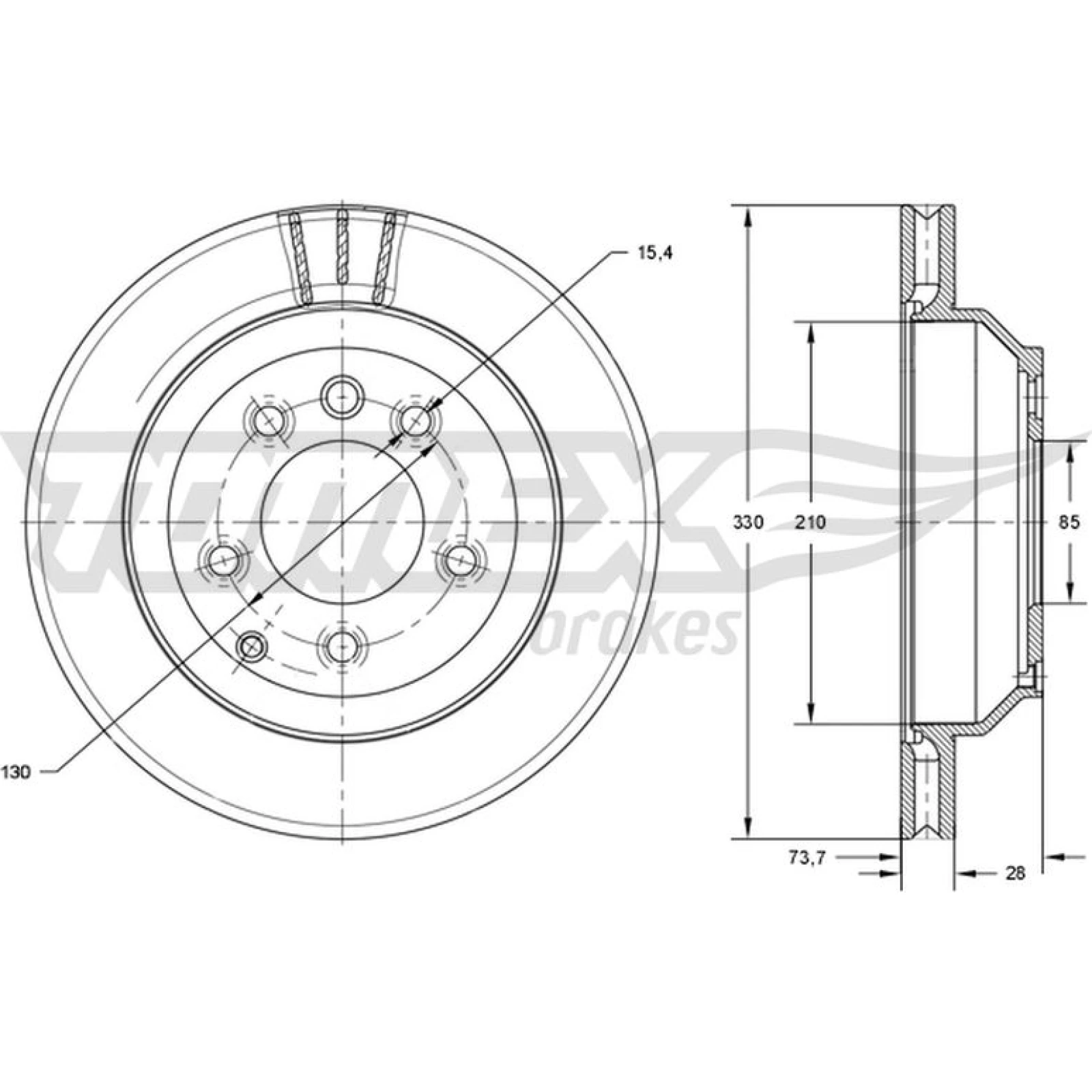 TOMEX brakes Bremsscheibe TX 74-16