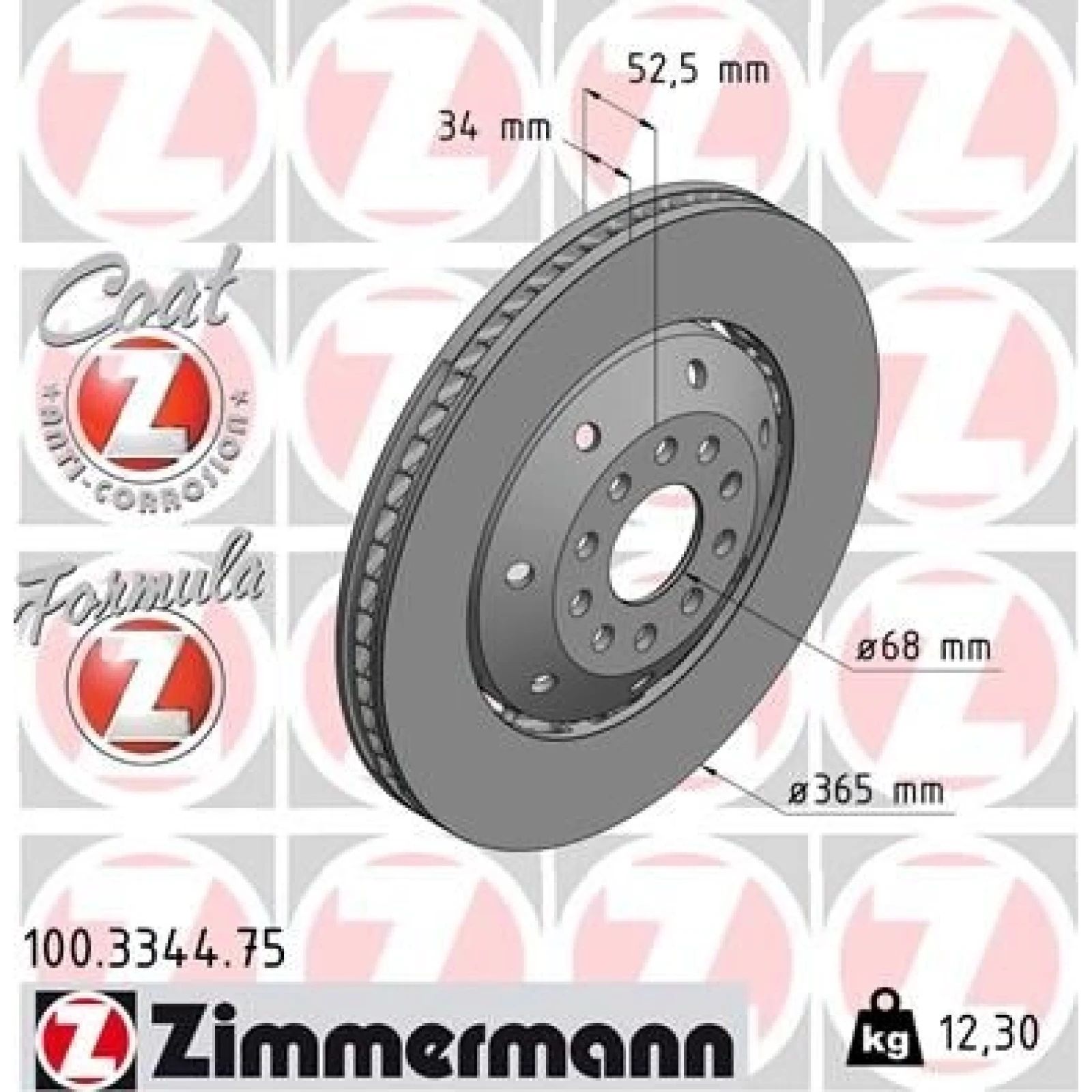ZIMMERMANN Bremsscheibe 100.3344.75