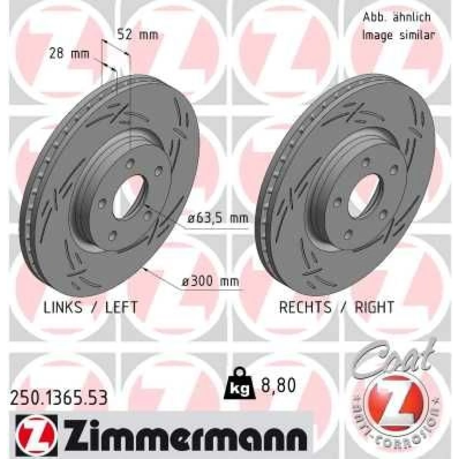 ZIMMERMANN Bremsscheibe 250.1365.53