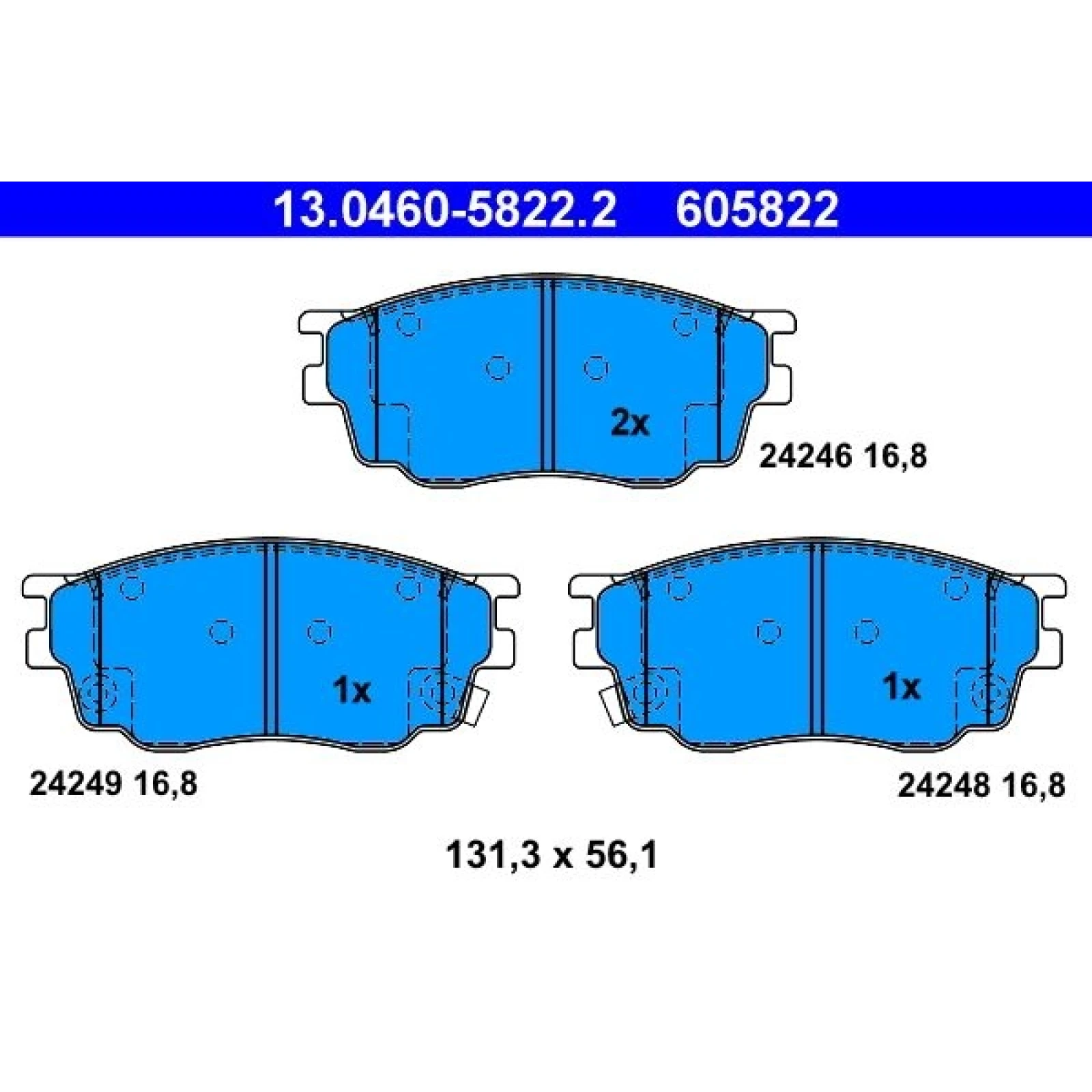 Bremsbelagsatz Mazda S. 6 1,8 02-07 13.0460-5822.2