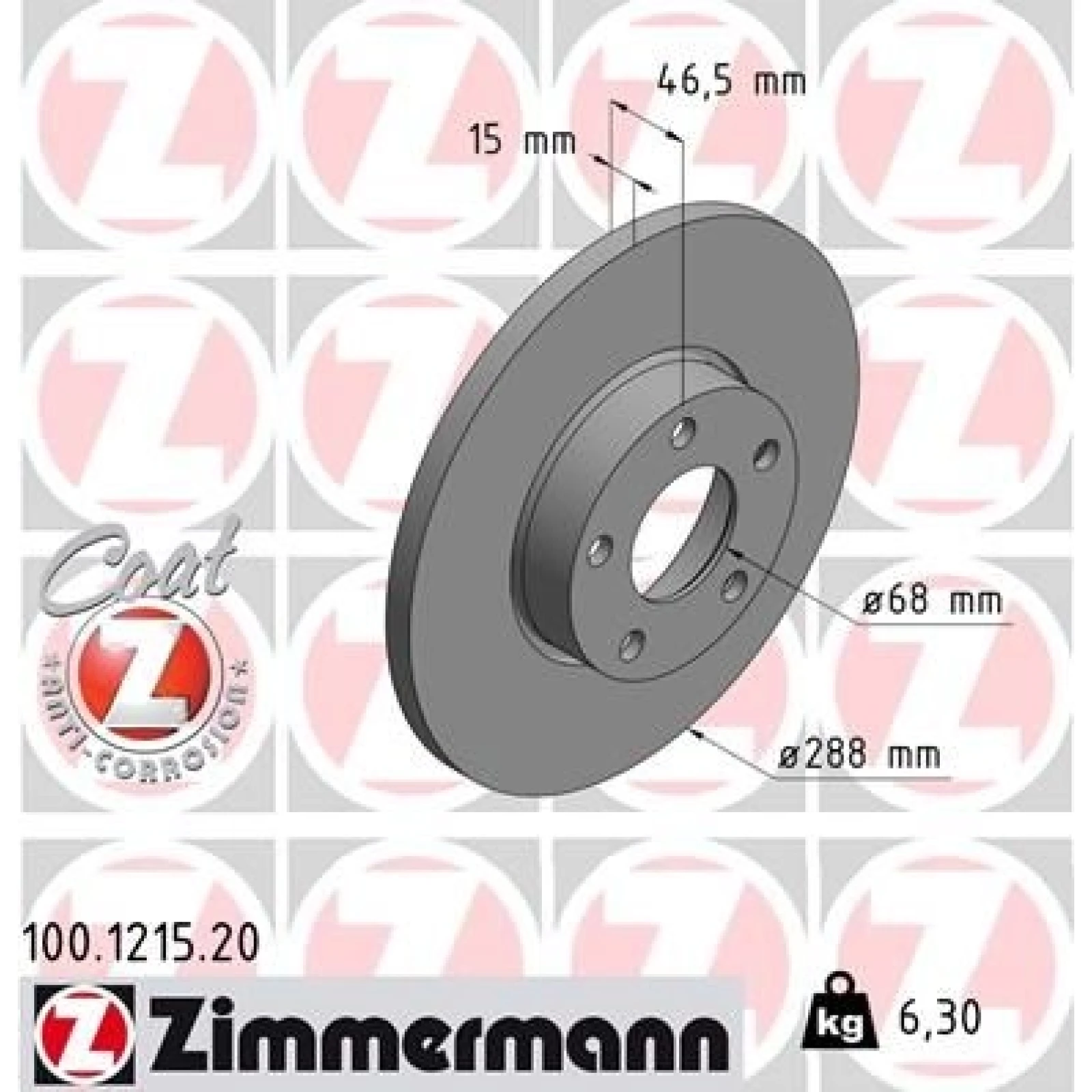 ZIMMERMANN Bremsscheibe 100.1215.20